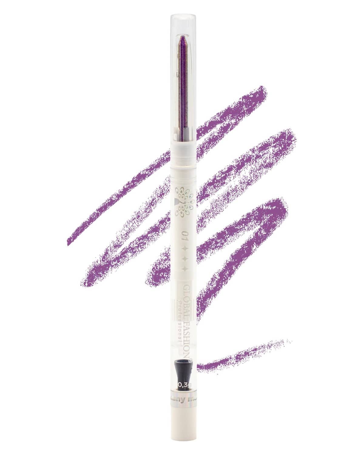 Waterproof Gel Eyeliner Pen 0.2 mm Precision Tip, Smudge-Proof & Long-Lasting 12 H Wear, Twist-Up Retractable Eye Liner Makeup Pencil, Ultra-Fine No-Tug Glide (Purple)
