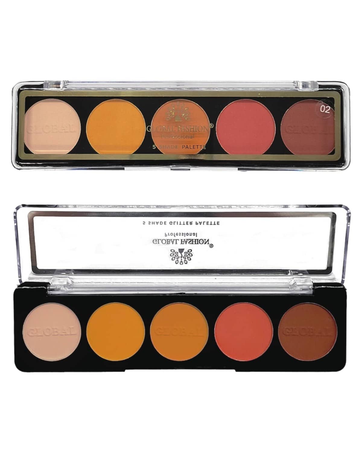 Global Fashion Professional 5-Color Eye Shad Palette - Long-Lasting Matte and Shimmer Shades, High Pigment, Blendable Makeup Palette for Day & Night Looks | (PALETTE 2)