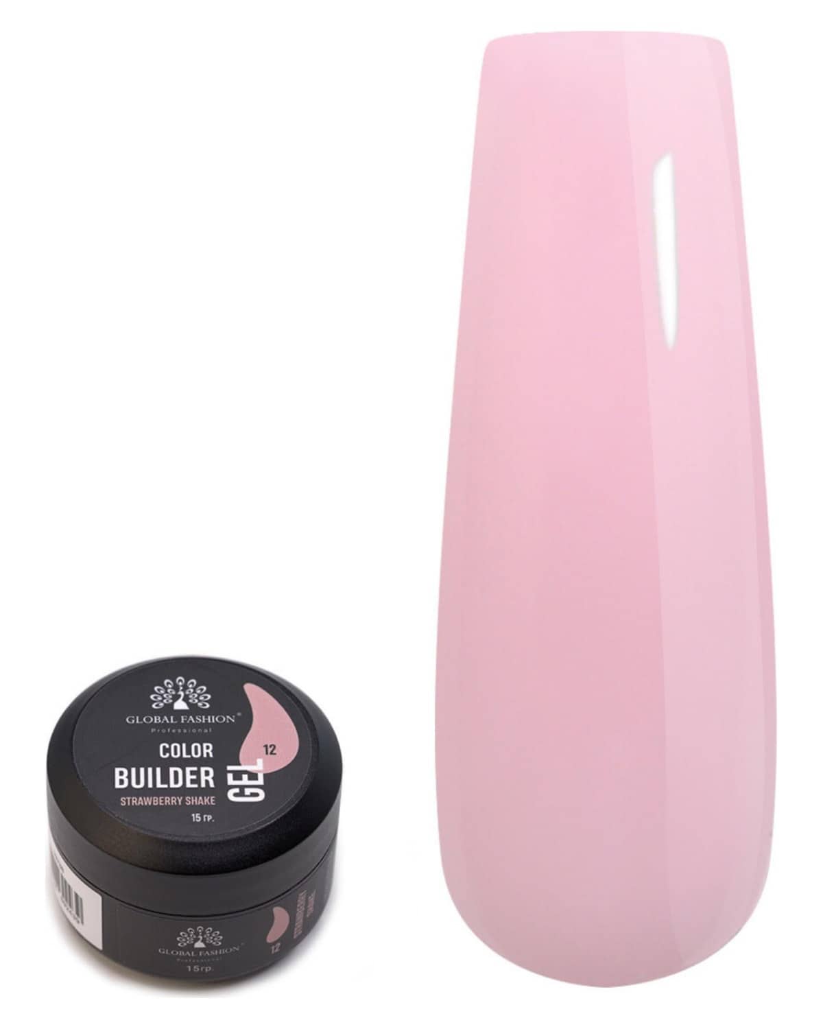 GLOBAL FASHION Professional Color Gel Builder 15g with 13 Shades: Unleash Your Inner Nail Artist with This Versatile Sculpting and Coloring Nail Art Toolkit (12 STRAWBERRY SHAKE)
