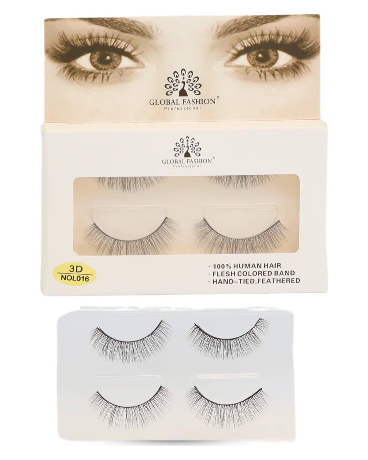 False Eyelashes Pack - Wispy Natural Look, Mink Fluffy Strips, Cat Eye and Fox Eye Lashes, Reusable, Easy Application, Perfect for Daily Wear & Special Occasions | (Eyelash 3D NOL016-4Pcs)