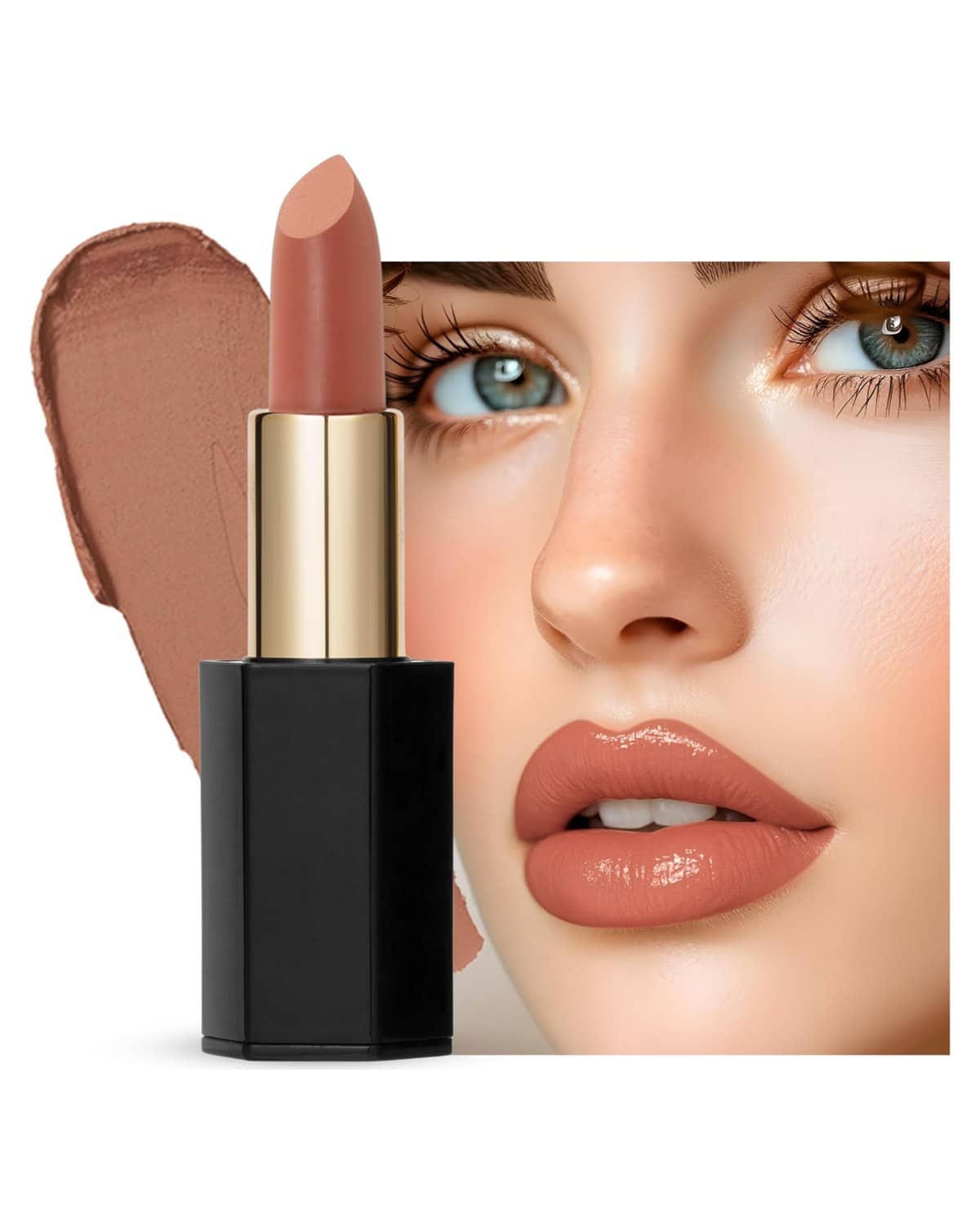 Velvet Moisturizing Matte Lipstick - 24 Long-Lasting Shades, Highly Pigmented, Smudge-Proof, Vegan & Cruelty-Free, Luxe Non-Drying Formula with Velvet Finish (105 Copper Penny, 3.5)