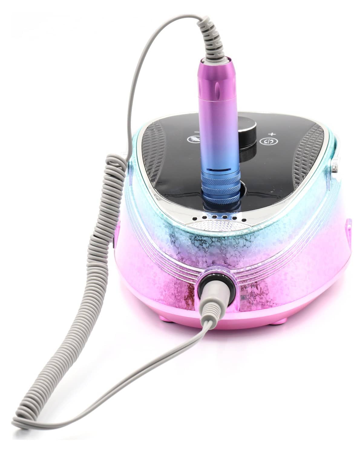 Global Fashion BQ730 Cordless Nail Drill - 35,000 RPM, LCD Display, Rechargeable, Manicure, Lightweight Ergonomic E-File Kit for Acrylic, Gel & Polygel Removal with Safety Shutoff & LED Light (Pink)