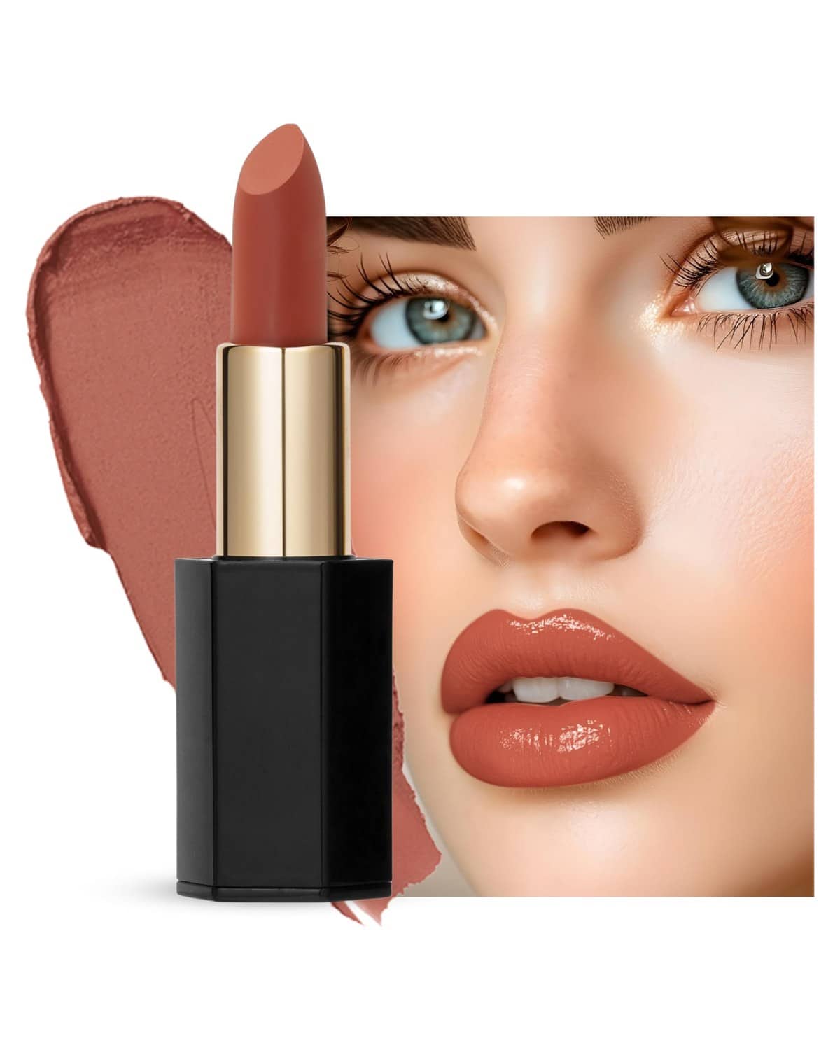 Velvet Moisturizing Matte Lipstick - 24 Long-Lasting Shades, Highly Pigmented, Smudge-Proof, Vegan & Cruelty-Free, Luxe Non-Drying Formula with Velvet Finish (114 Electric Brown, 3)