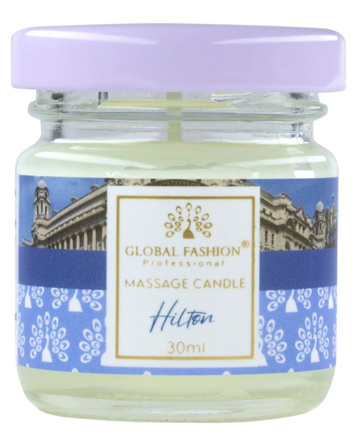 Global Fashion Massage Candle 30 ml - Luxury Body & Massage Oil Candle, Warm Skin-Oil Candle for Home Spa, Couples & Personal Use - Vegan Soy Wax, Home Scented Aromatherapy Gift-Ready (Hilton)