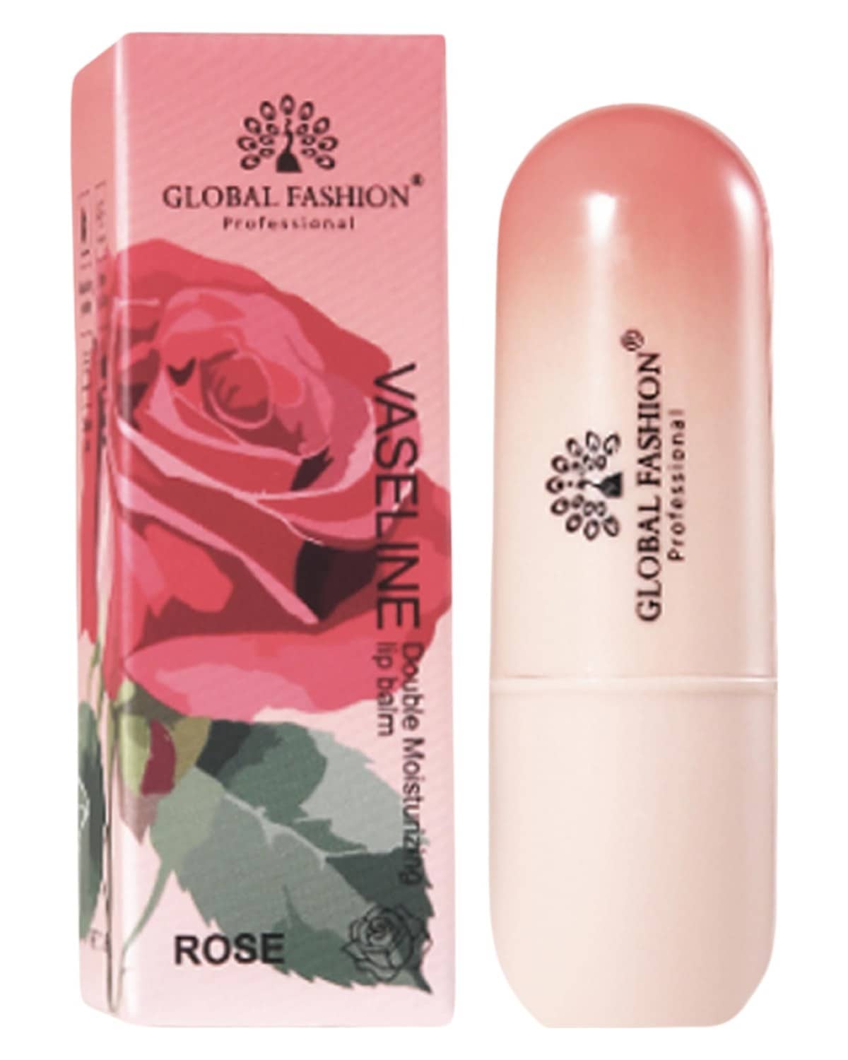 Global Fashion Korean Lip Balm - 4 Flavours, Deeply Moisturizing, Non-Sticky Formula, Natural Ingredients, Smooth & Nourished Lips, Colorless, Unisex Daily Lip Care (3.8g, Rose)