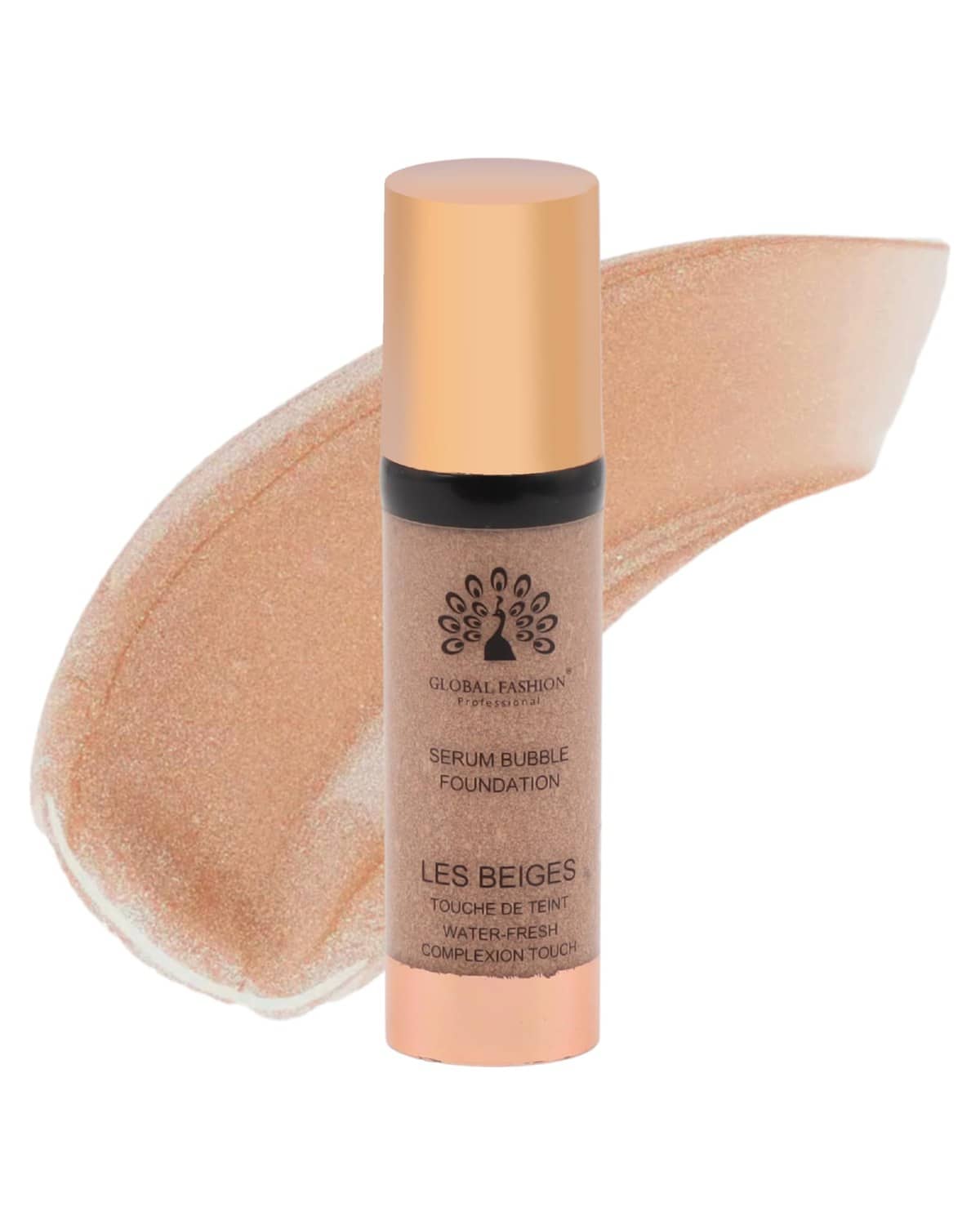 Global Fashion Serum Bubble Foundation 8 Shades - Water Fresh Bubble Serum with Weightless Buildable Coverage, Pore Blurring & All Day Hydrating Formula, Real Skin Finish (BF045)
