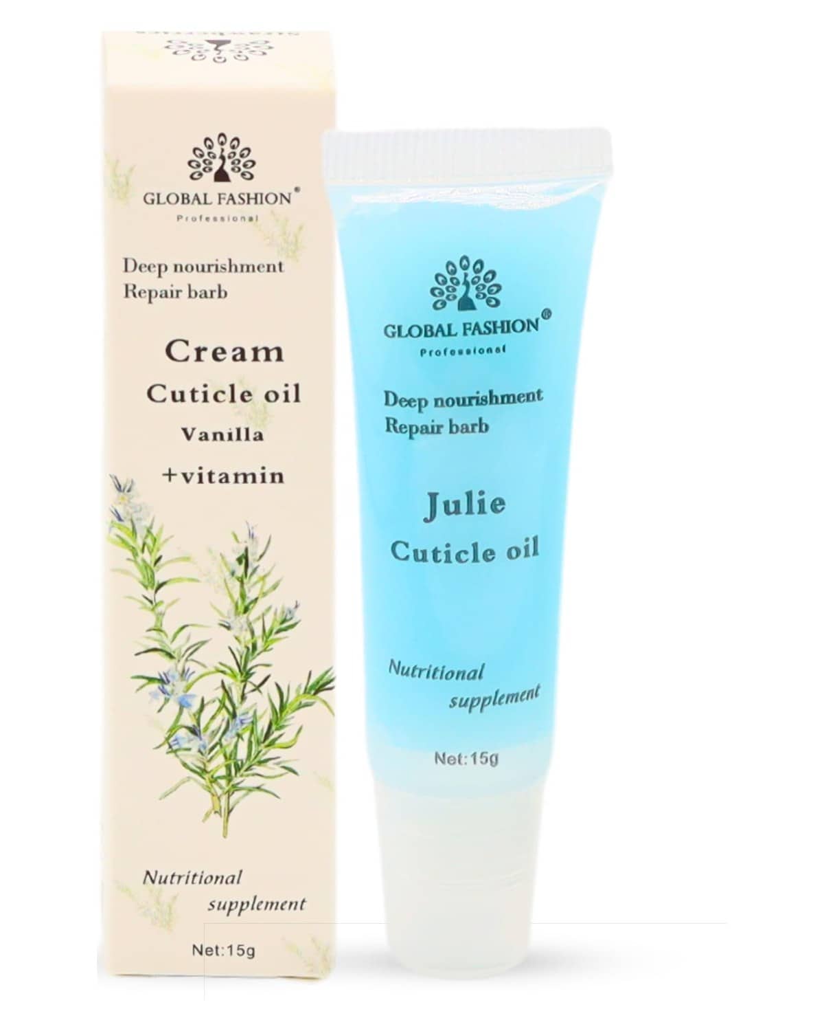 GLOBAL FASHION Professional Global Fashion Cream Cuticle Oil - Cherry Scent + Vitamins - Nourishing Nail & Cuticle Care (Vanilla + Vitamin)