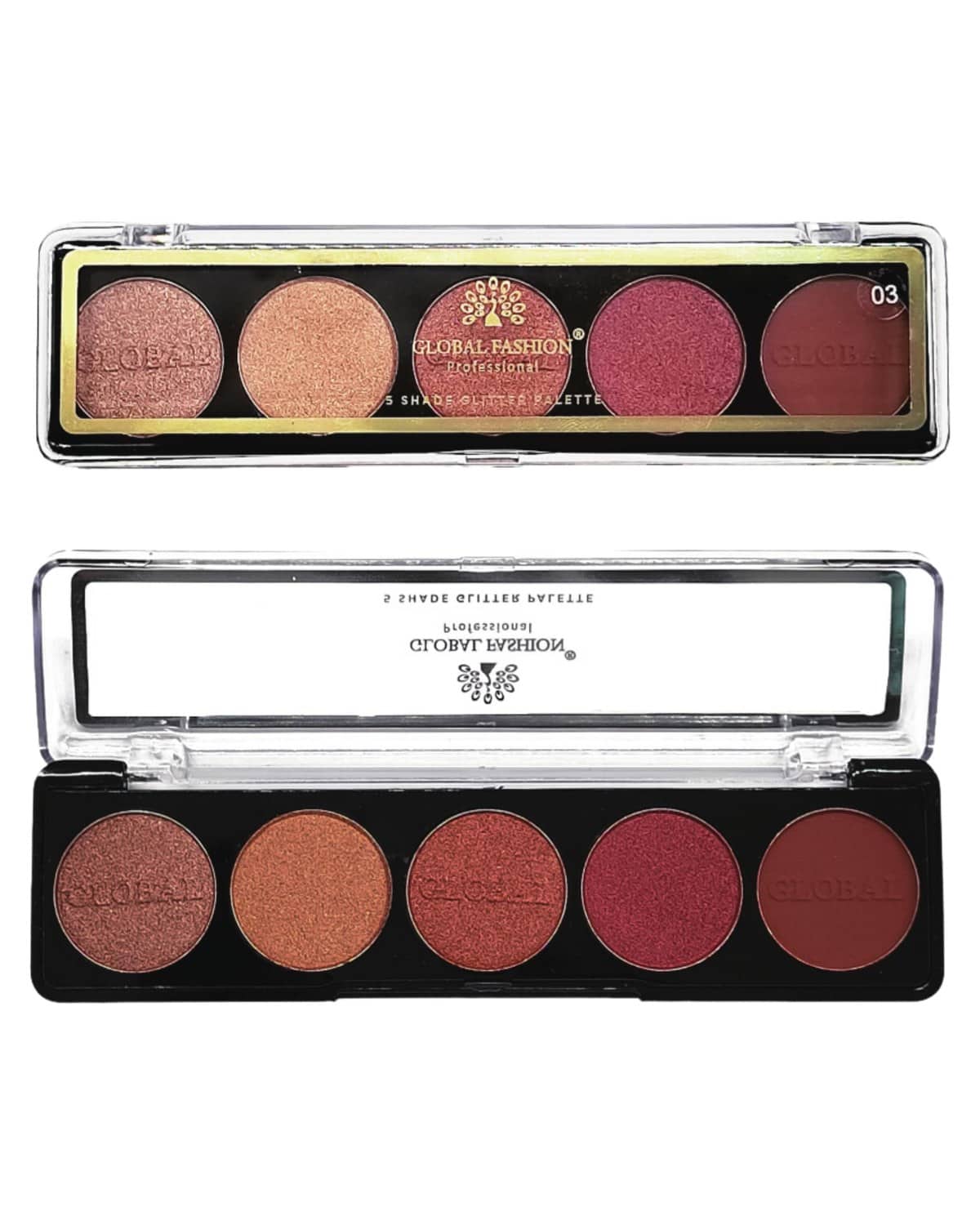 Global Fashion Professional 5-Color Eye Shad Palette - Long-Lasting Matte and Shimmer Shades, High Pigment, Blendable Makeup Palette for Day & Night Looks | (PALETTE 3)