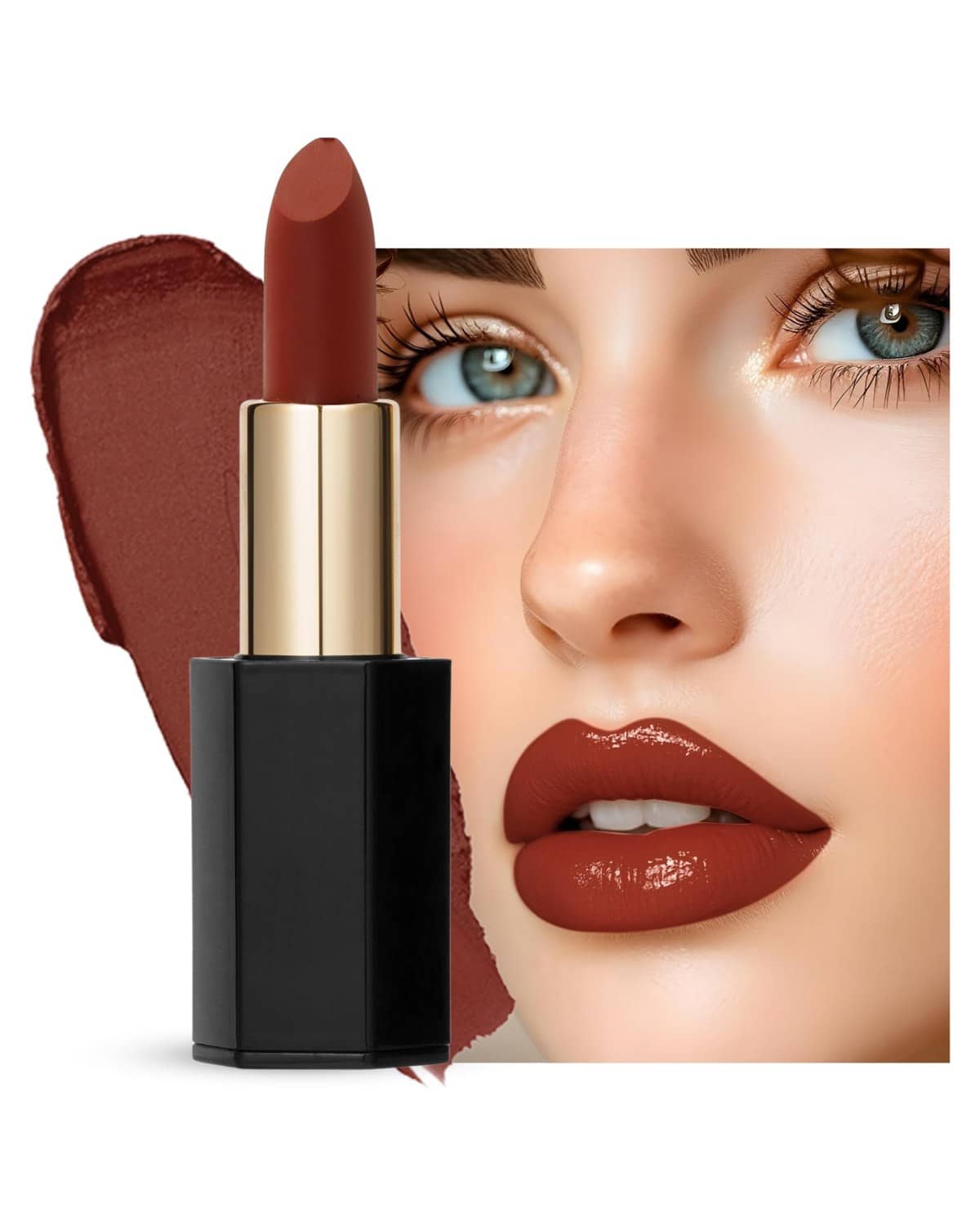Velvet Moisturizing Matte Lipstick - 24 Long-Lasting Shades, Highly Pigmented, Smudge-Proof, Vegan & Cruelty-Free, Luxe Non-Drying Formula with Velvet Finish (118 Strong Envy, 3.5g)