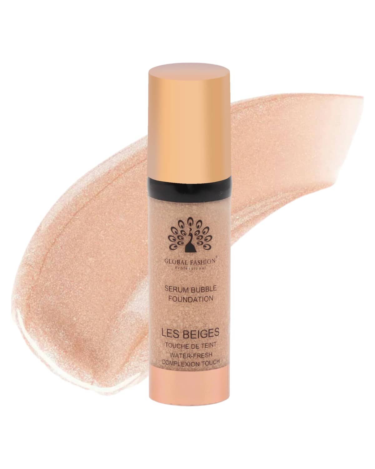 Global Fashion Serum Bubble Foundation 8 Shades - Water Fresh Bubble Serum with Weightless Buildable Coverage, Pore Blurring & All Day Hydrating Formula, Real Skin Finish (BF043)