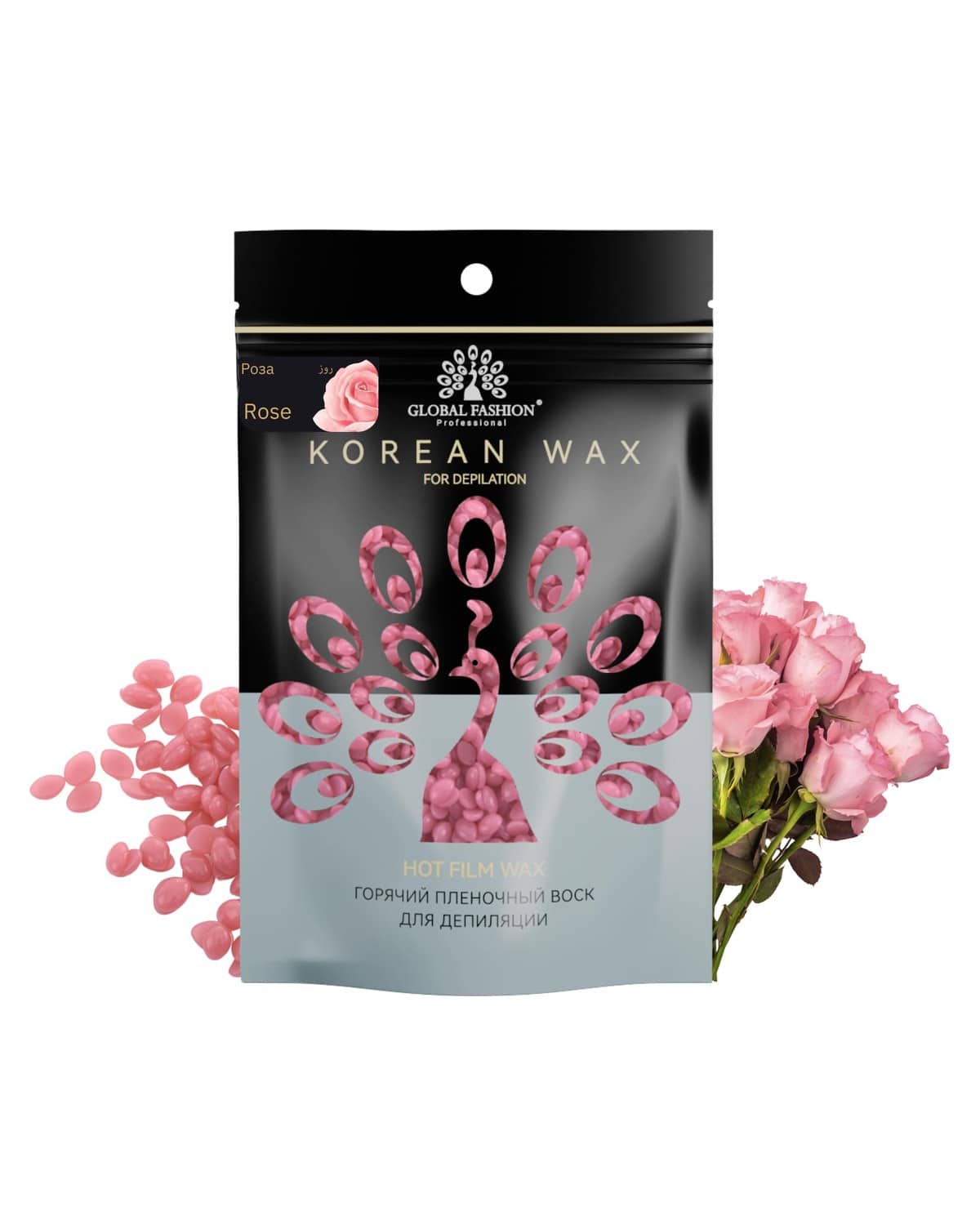 Korean Hot Film Hard Wax Beans for Painless Hair Removal – 12 Variants Stripless Korean Waxing Beads for Bikini, Legs, Face, Body – All Skin Types (500g, HOT PINK ROSE)