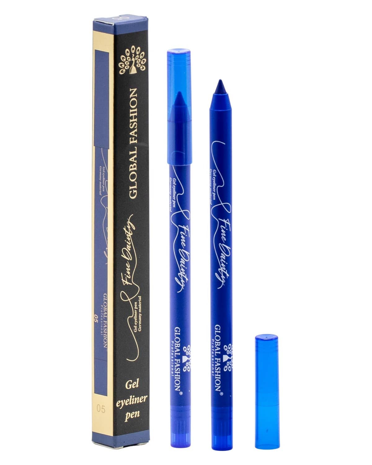 Waterproof Gel Eyeliner Pen, 0.2 mm Precision Twist-Up Tip, Smudge-Proof Kajal, Matte Finish, 12-Hour Wear, Vegan & Contact-Lens Safe, Sensitive Eyes (5 - Deep cobalt blue)