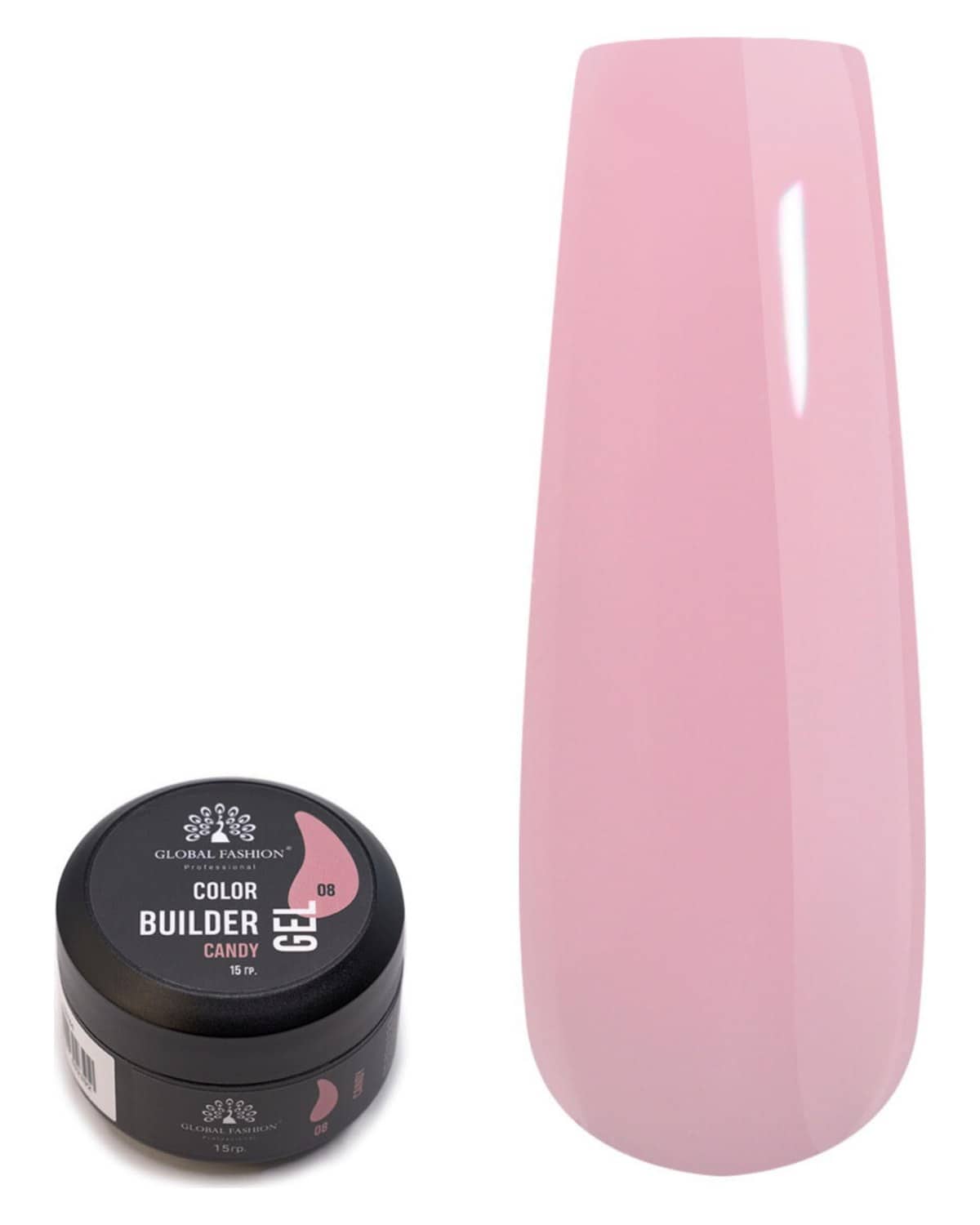 GLOBAL FASHION Professional Color Gel Builder 15g with 13 Shades: Unleash Your Inner Nail Artist with This Versatile Sculpting and Coloring Nail Art Toolkit (08 CANDY)