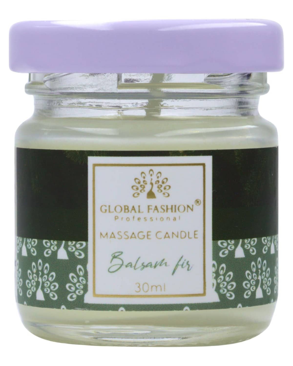 Global Fashion Massage Candle 30 ml - Luxury Body & Massage Oil Candle, Warm Skin-Oil Candle for Home Spa, Couples & Personal Use - Vegan Soy Wax, Home Scented Aromatherapy Gift-Ready (Balsam Fir)