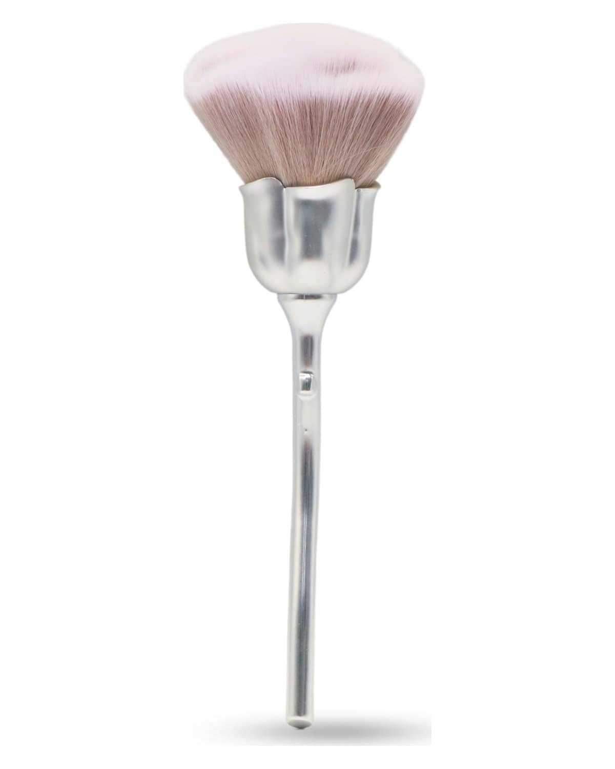 GLOBAL FASHION Professional Vegan & Cruelty-Free - Nail Art Powder Dust Removal Brush - Soft Bristles for Acrylic Powders, Glitters & Dips - Manicure Tool - Home & Salon Use | Silver Mude, Rose Brush
