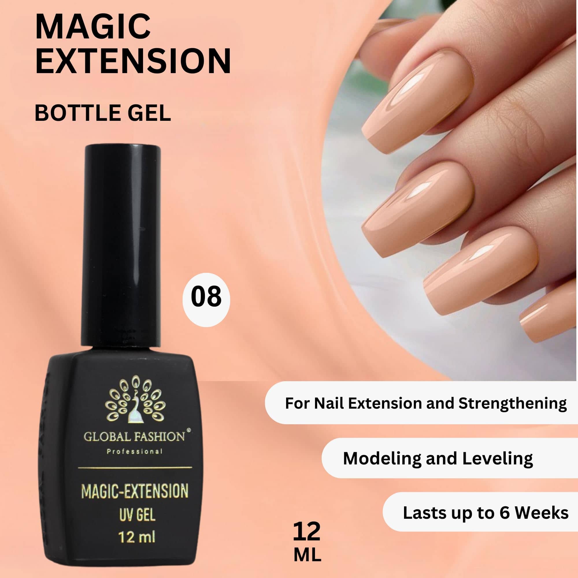 Achieve Stunning Nail Extensions With Magic-Extension Gel - 12 ML (08)