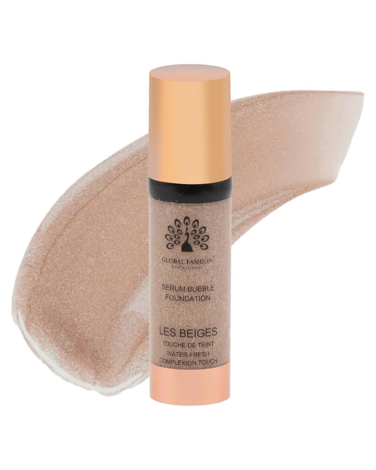 Global Fashion Serum Bubble Foundation 8 Shades - Water Fresh Bubble Serum with Weightless Buildable Coverage, Pore Blurring & All Day Hydrating Formula, Real Skin Finish (BF047)