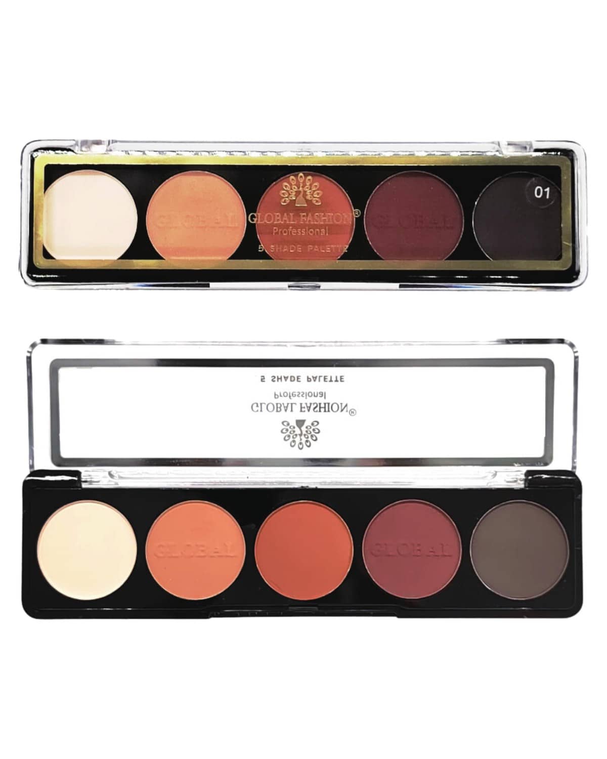 Global Fashion Professional 5-Color Eye Shad Palette - Long-Lasting Matte and Shimmer Shades, High Pigment, Blendable Makeup Palette for Day & Night Looks | (PALETTE 1)
