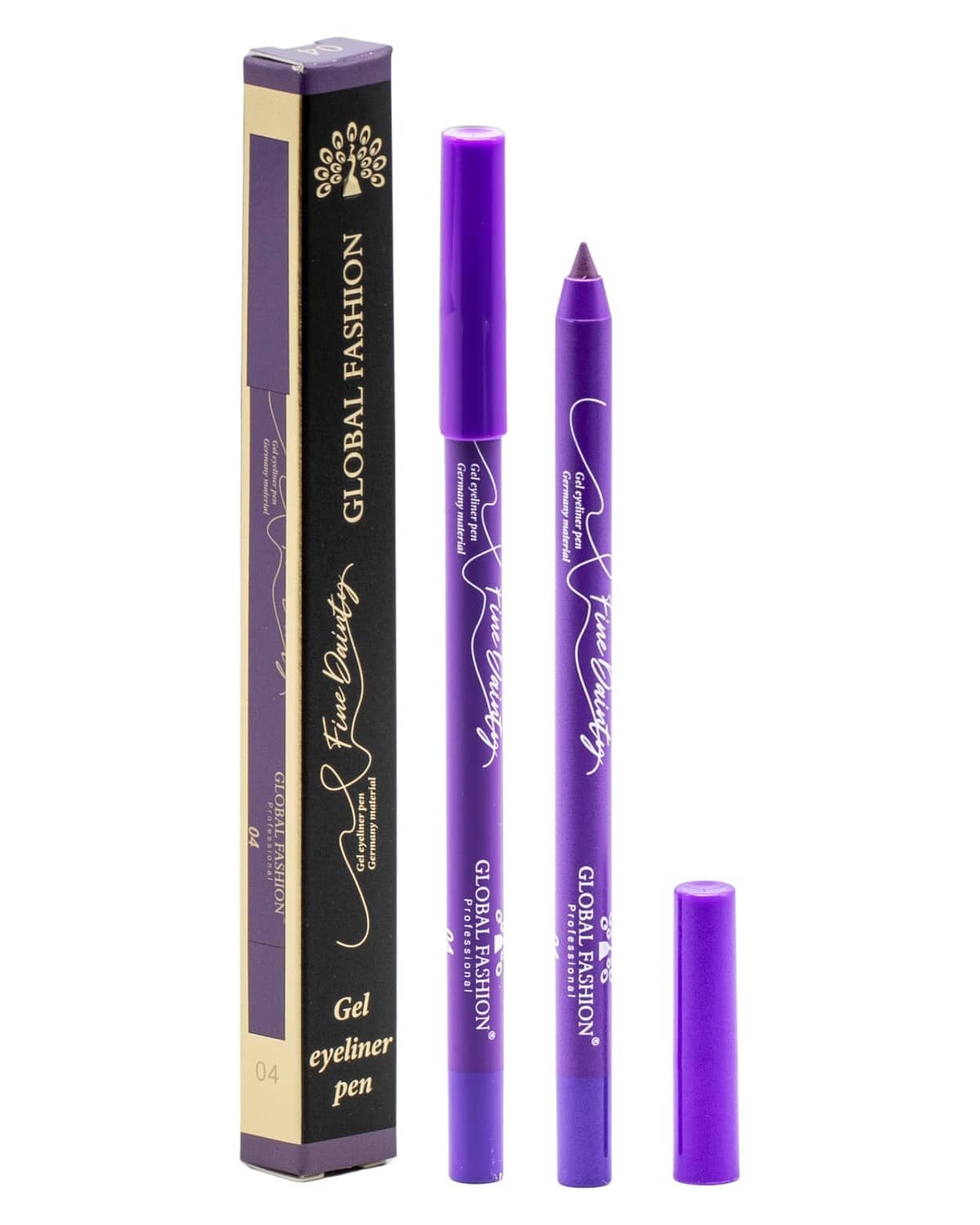 Waterproof Gel Eyeliner Pen, 0.2 mm Precision Twist-Up Tip, Smudge-Proof Kajal, Matte Finish, 12-Hour Wear, Vegan & Contact-Lens Safe, Sensitive Eyes (4 - Medium dark purple)