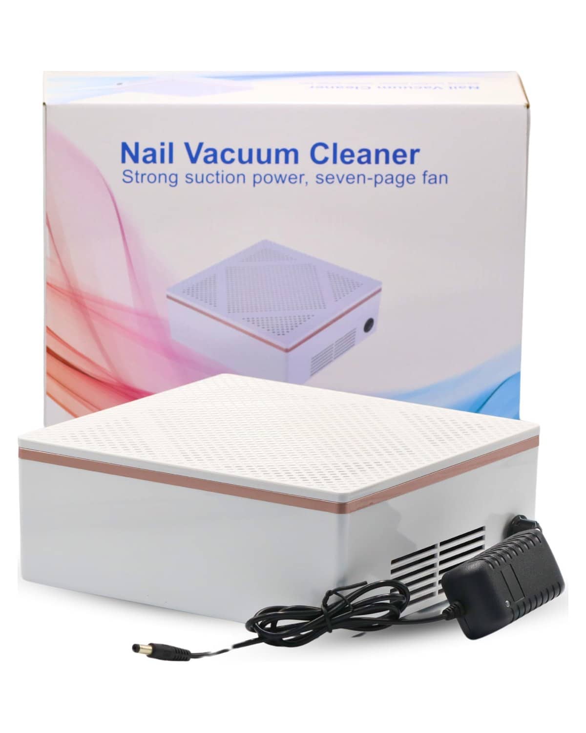 Global Fashion Pro Salon Nail Dust Extractor Cleaner – Powerful 7 Blade Fan, Whisper Quiet Operation, 60W AC Motor, Removable Washable Dustbin, Compact & Portable, CE & FC Certified, M-101