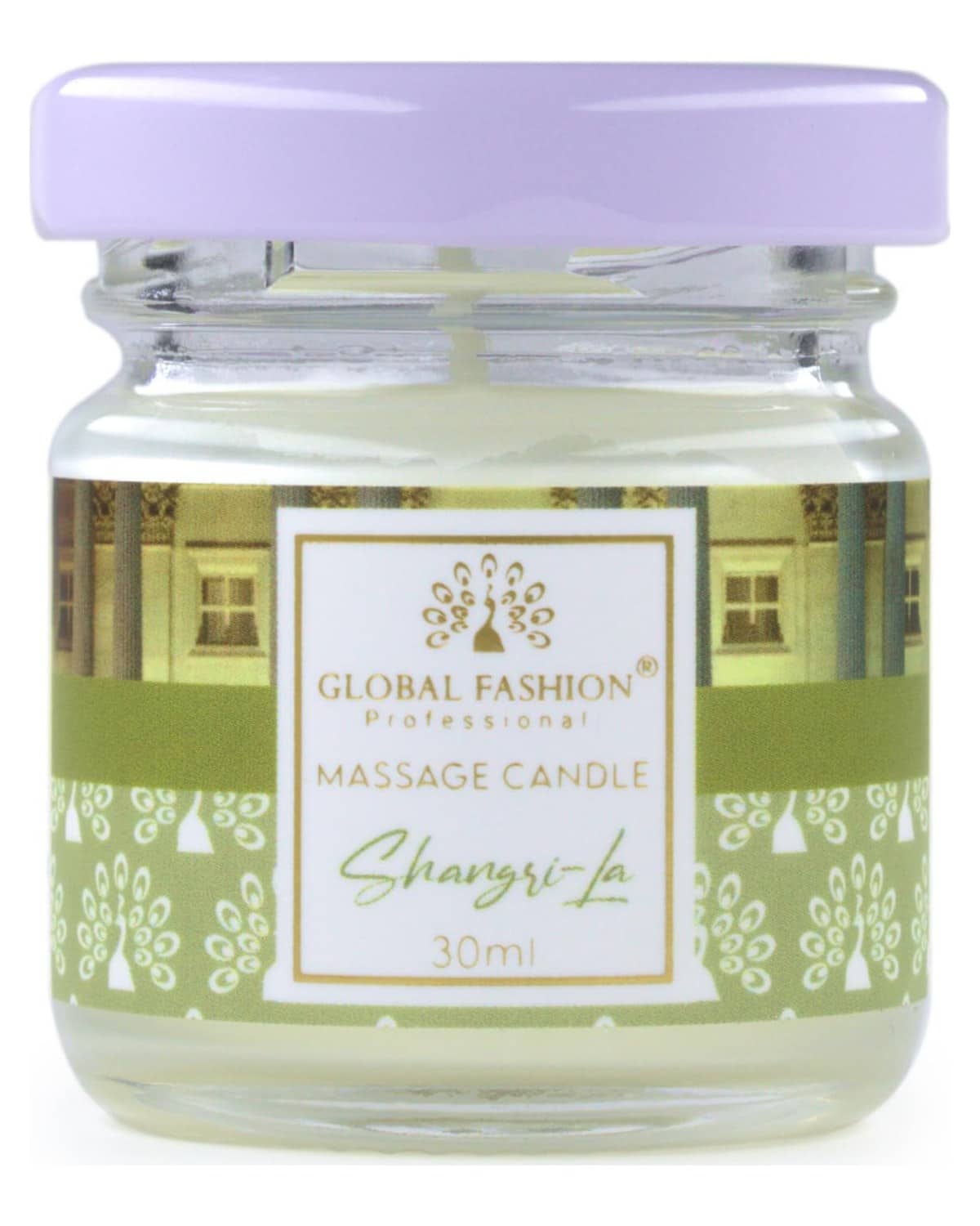 Global Fashion Massage Candle 30 ml - Luxury Body & Massage Oil Candle, Warm Skin-Oil Candle for Home Spa, Couples & Personal Use - Vegan Soy Wax, Home Scented Aromatherapy Gift-Ready (Shangri-La)