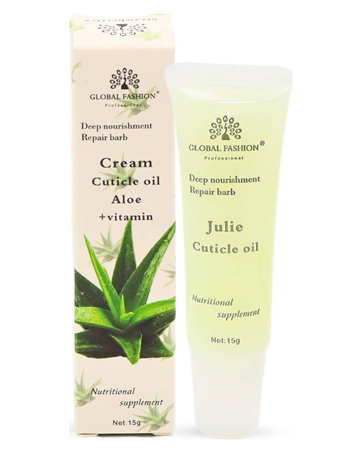 GLOBAL FASHION Professional Global Fashion Cream Cuticle Oil - Cherry Scent + Vitamins - Nourishing Nail & Cuticle Care (Aloe + Vitamin)