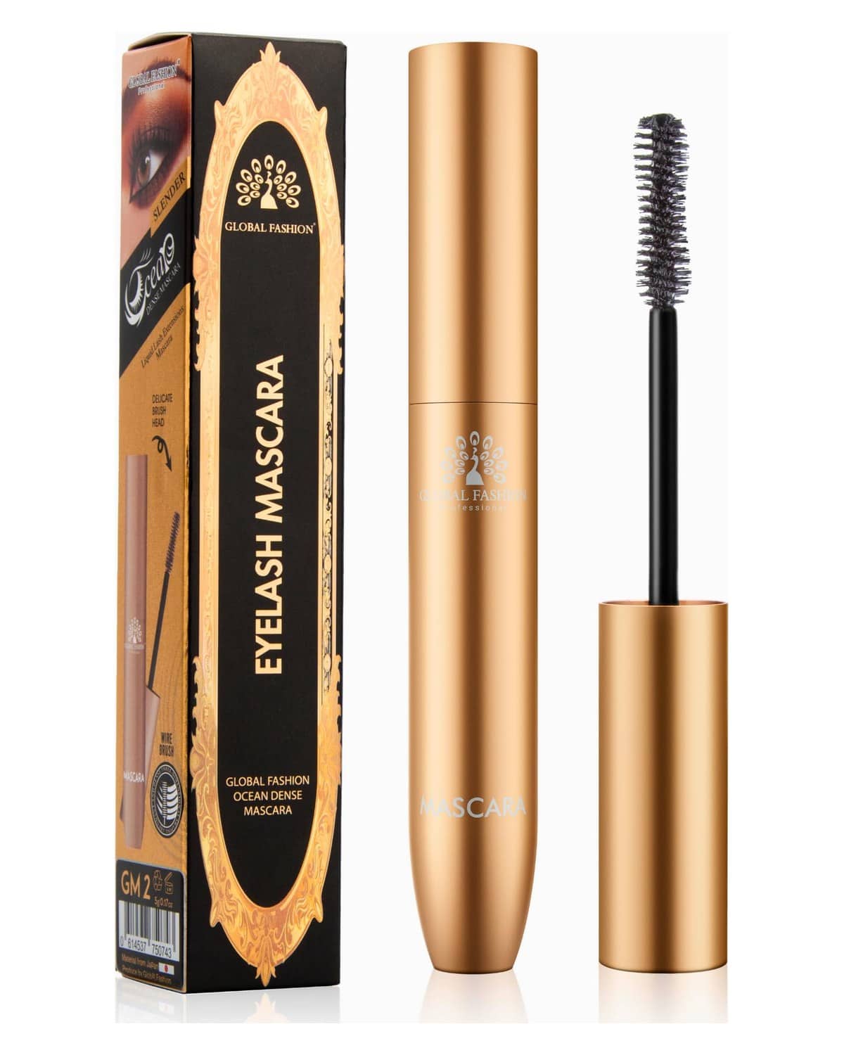 Global Fashion Ocean Dense 5-in-1 Mascara GM2 – Volumizing, Curling & Lengthening Lash Enhancer | Clump-Free, Smudge-Proof, Long-Lasting Formula Infused with Vitamin E & Acacia Res