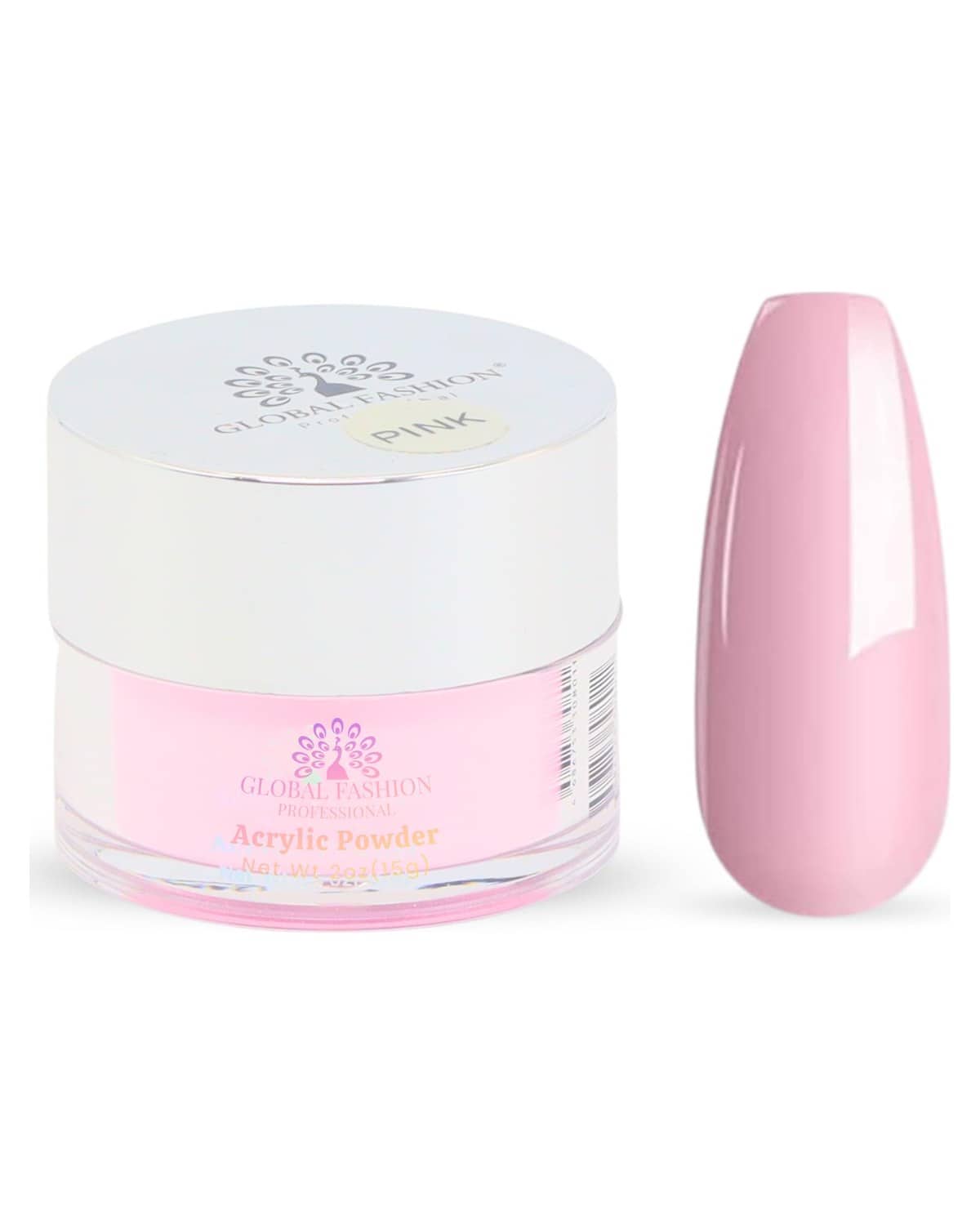 Acrylic Powder - Clear Finish, Strong Adhesion, Bubble-Free, Non-Yellowing, For Nail Extensions, Overlays, 3D & French Nails, Low-Odor, Fast-Setting, Professional Salon-Quality Formula (Pink, 15g)