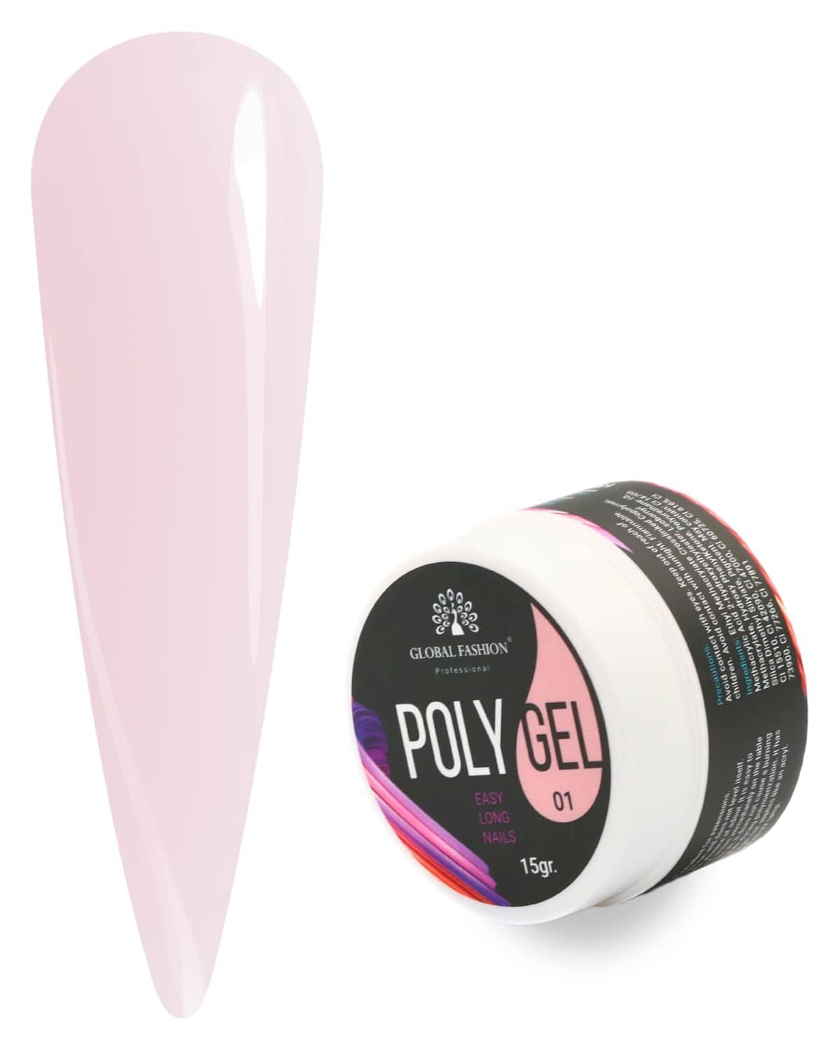 Polygel Nail Enhancement System - Strong, Durable, and Easy to Use - 15g | (01)