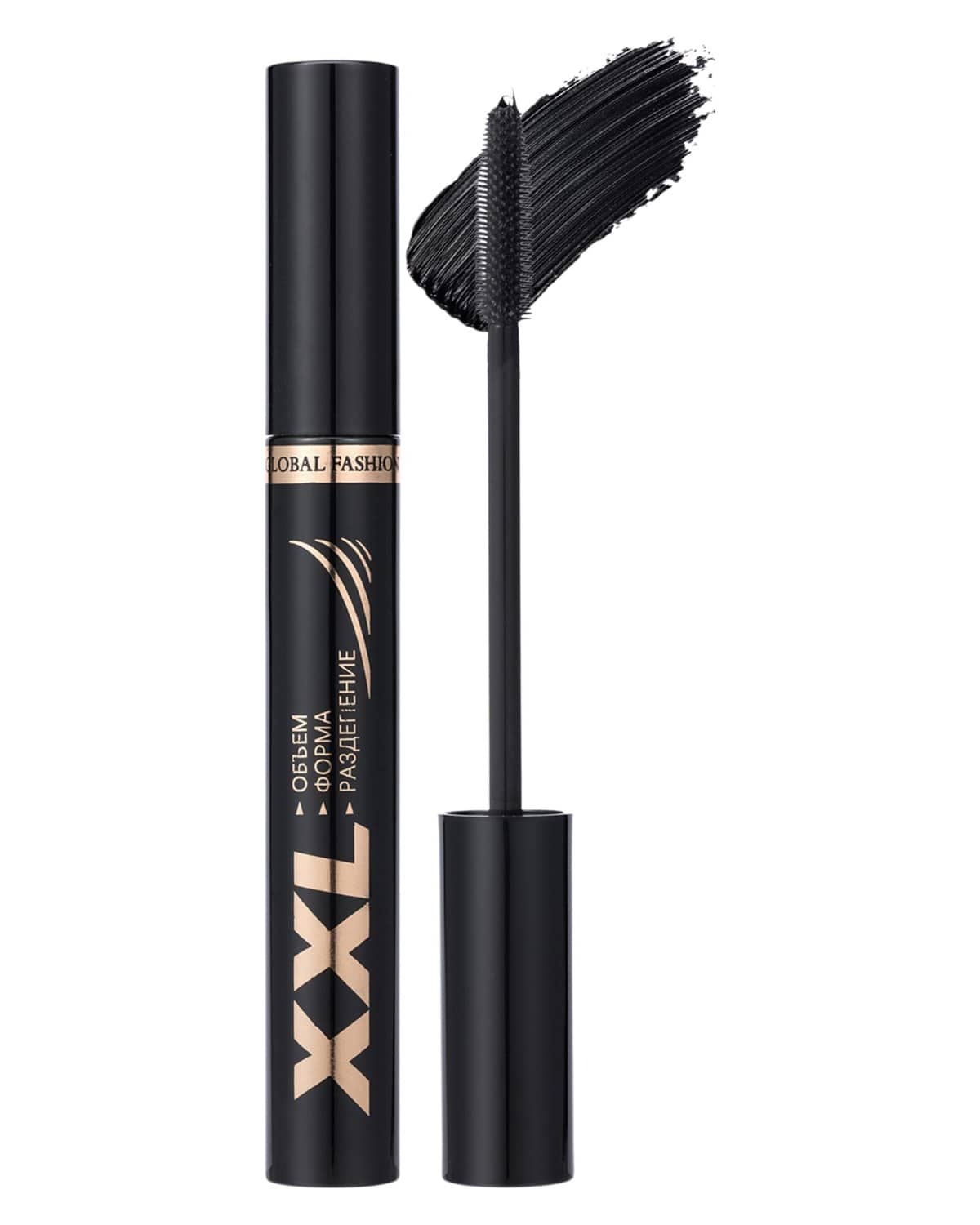 XXL Black Waterproof Mascara for Volume, Length & Curl – Long-Lasting Clump-Free Lash Enhancing Formula, Flake-Free, Sensitive Eyes Safe, Smudge-Proof Makeup for Full, Separated Eyelashes (Brush 1)