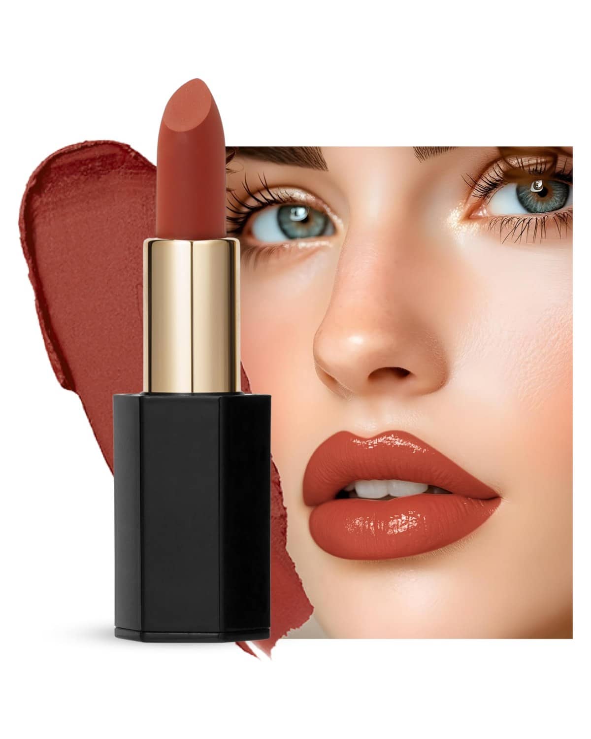 Velvet Moisturizing Matte Lipstick - 24 Long-Lasting Shades, Highly Pigmented, Smudge-Proof, Vegan & Cruelty-Free, Luxe Non-Drying Formula with Velvet Finish (121 Prairie Sand, 3.5)