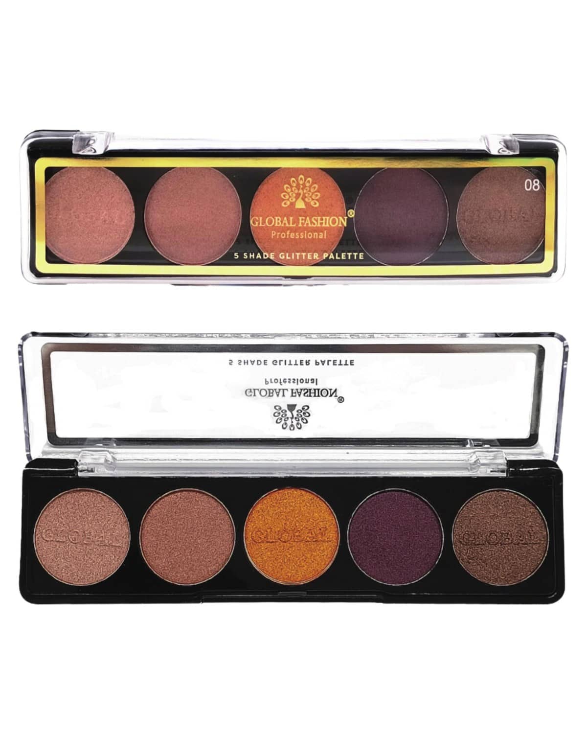 Global Fashion Professional 5-Color Eye Shad Palette - Long-Lasting Matte and Shimmer Shades, High Pigment, Blendable Makeup Palette for Day & Night Looks | (PALETTE 8)