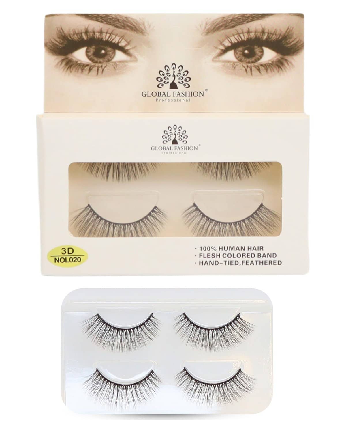False Eyelashes Pack - Wispy Natural Look, Mink Fluffy Strips, Cat Eye and Fox Eye Lashes, Reusable, Easy Application, Perfect for Daily Wear & Special Occasions | (Eyelash 3D NOL020-4Pcs)