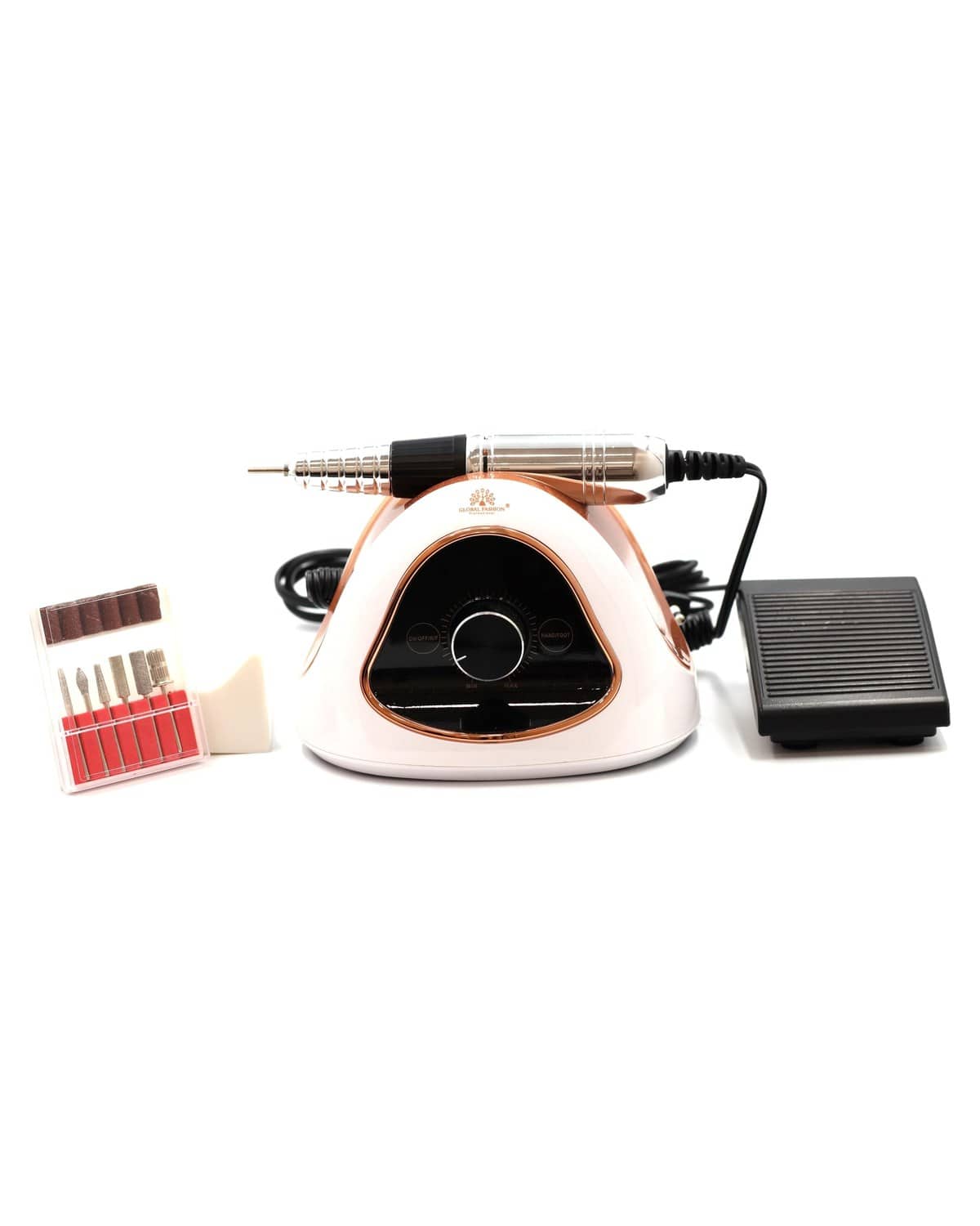 GLOBAL FASHION M15 Professional Nail Drill Kit – 68W, 45,000 RPM High-Speed E-File, Variable Speed, Low Noise, Overload Protection, Lightweight for Gel, Acrylic & Polygel Manicure