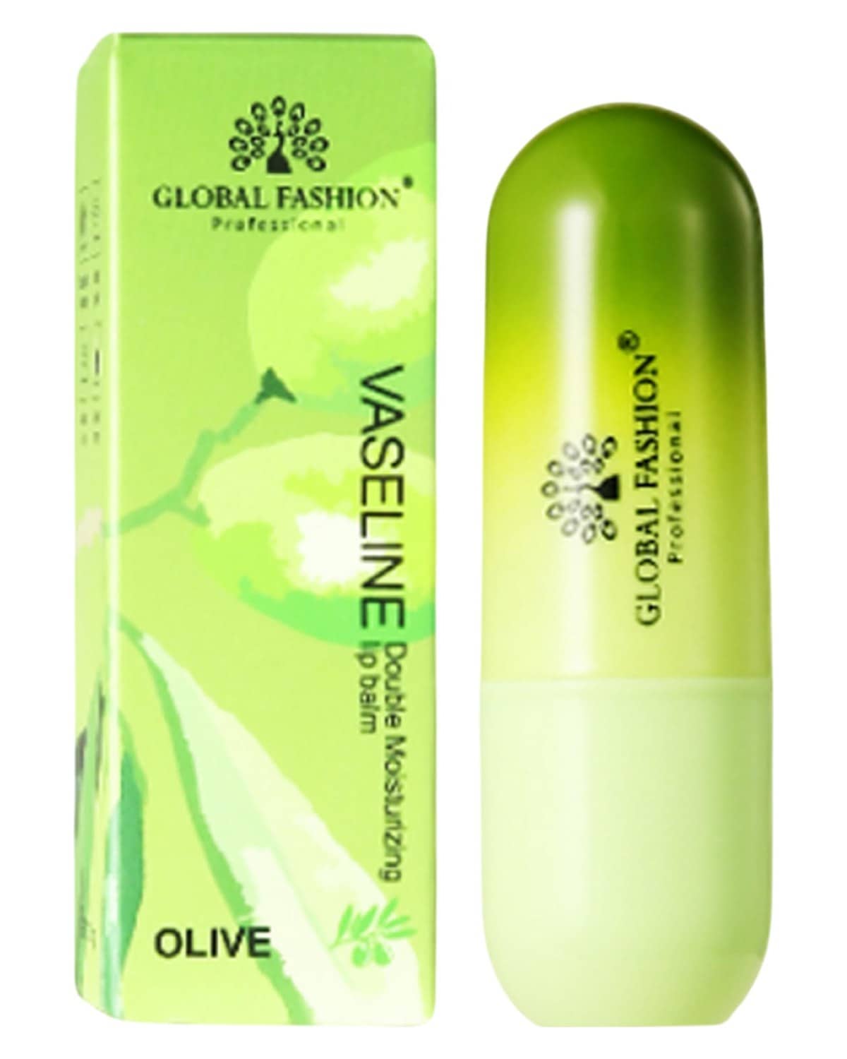 Global Fashion Korean Lip Balm - 4 Flavours, Deeply Moisturizing, Non-Sticky Formula, Natural Ingredients, Smooth & Nourished Lips, Colorless, Unisex Daily Lip Care (3.8g, Olive)