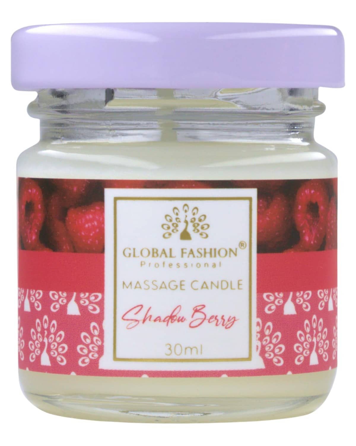 Global Fashion Massage Candle 30 ml - Luxury Body & Massage Oil Candle, Warm Skin-Oil Candle for Home Spa, Couples & Personal Use - Vegan Soy Wax, Home Scented Aromatherapy Gift-Ready (Shadow Berry)