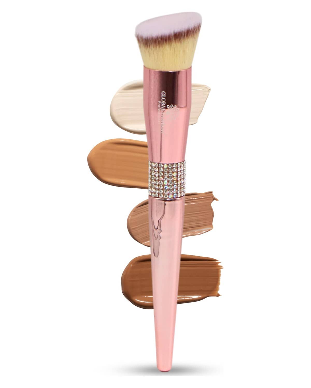 Rose Gold Makeup Brush Set - Foundation & Concealer Blending Brushes - Ultra-Soft Synthetic Vegan Bristles for Flawless Makeup Application - Professional Quality for Liquid, Cream, Powder Makeup