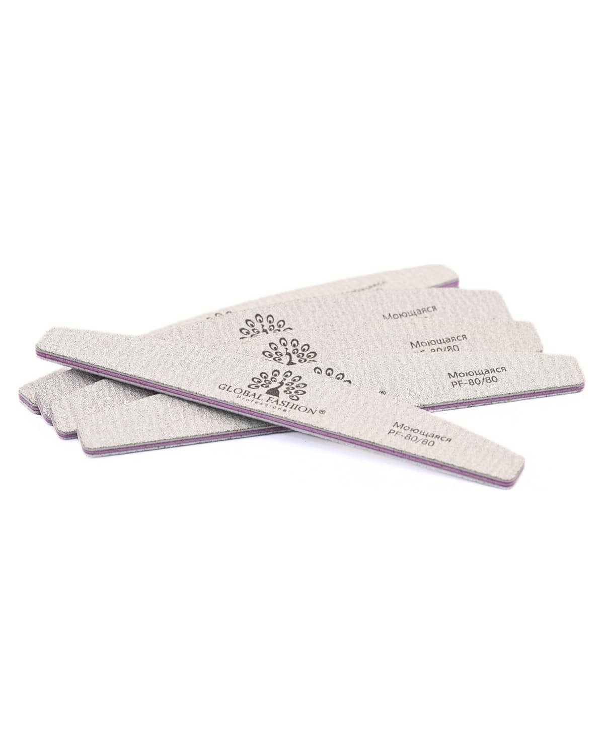 GLOBAL FASHION Professional Washable Nail File Set for Natural & Acrylic Nails: 24 Pieces | (80/80)