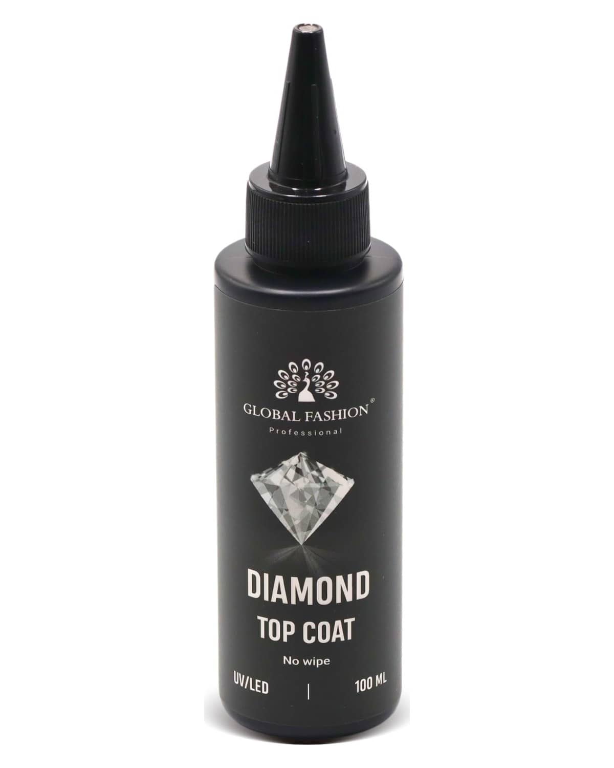 Global Fashion Universal Top Coat - Non-Stick, Long-Lasting, Fast Drying, High Gloss Finish, Halal Nail Polish, Top Nail Care, Clear Top Coat, (Top Diamond, 100ml)