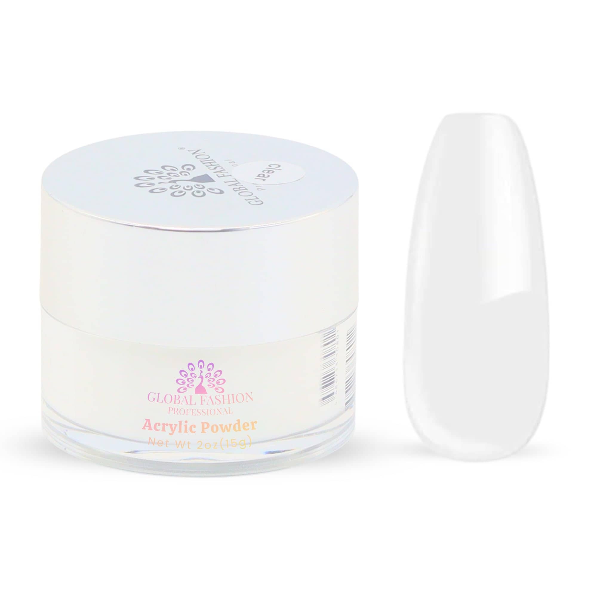 Acrylic Powder - Clear Finish, Strong Adhesion, Bubble-Free, Non-Yellowing, For Nail Extensions, Overlays, 3D & French Nails, Low-Odor, Fast-Setting, Professional Salon-Quality For