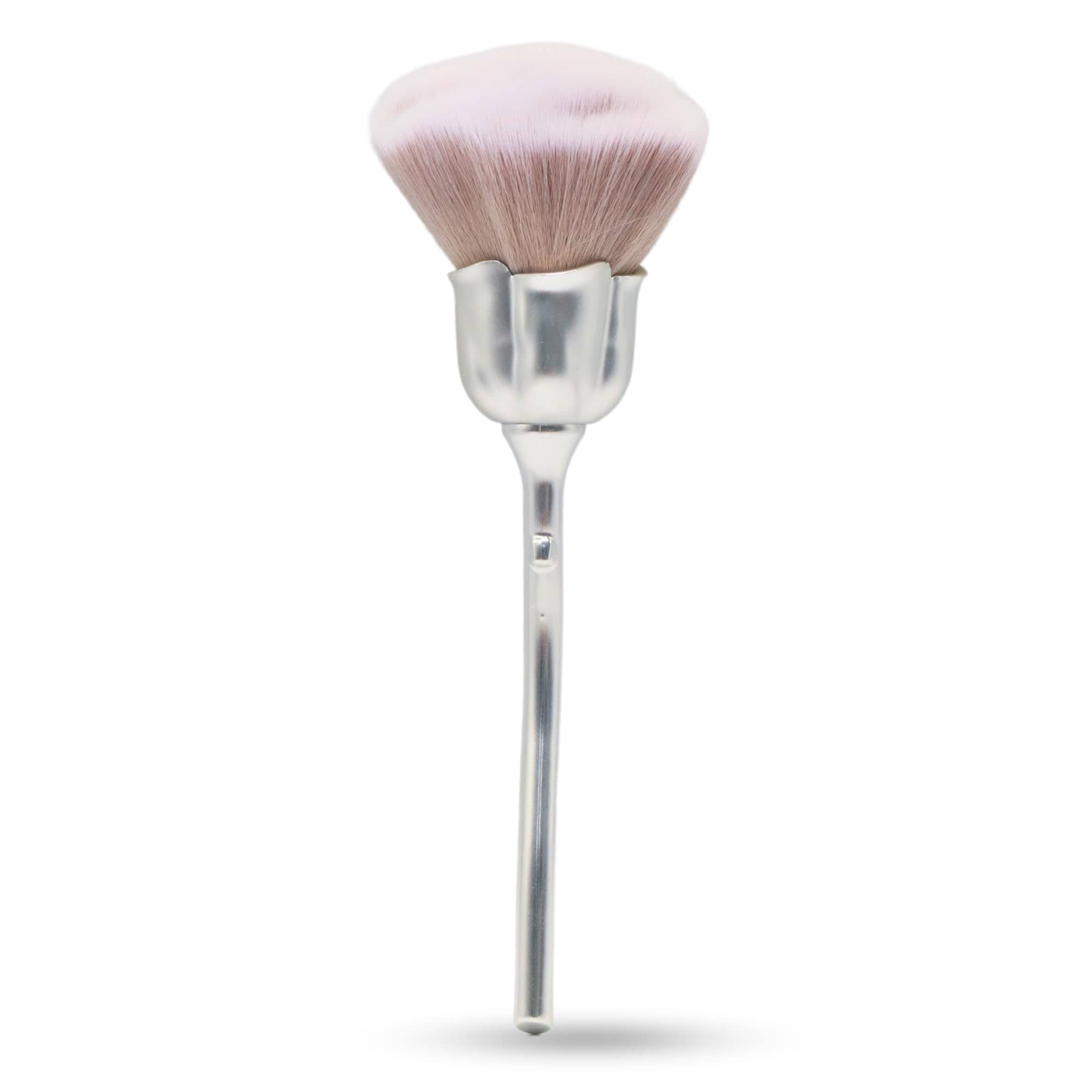 GLOBAL FASHION Professional Vegan & Cruelty-Free - Nail Art Powder Dust Removal Brush - Soft Bristles for Acrylic Powders, Glitters & Dips - Manicure Tool - Home & Salon Use | Silv