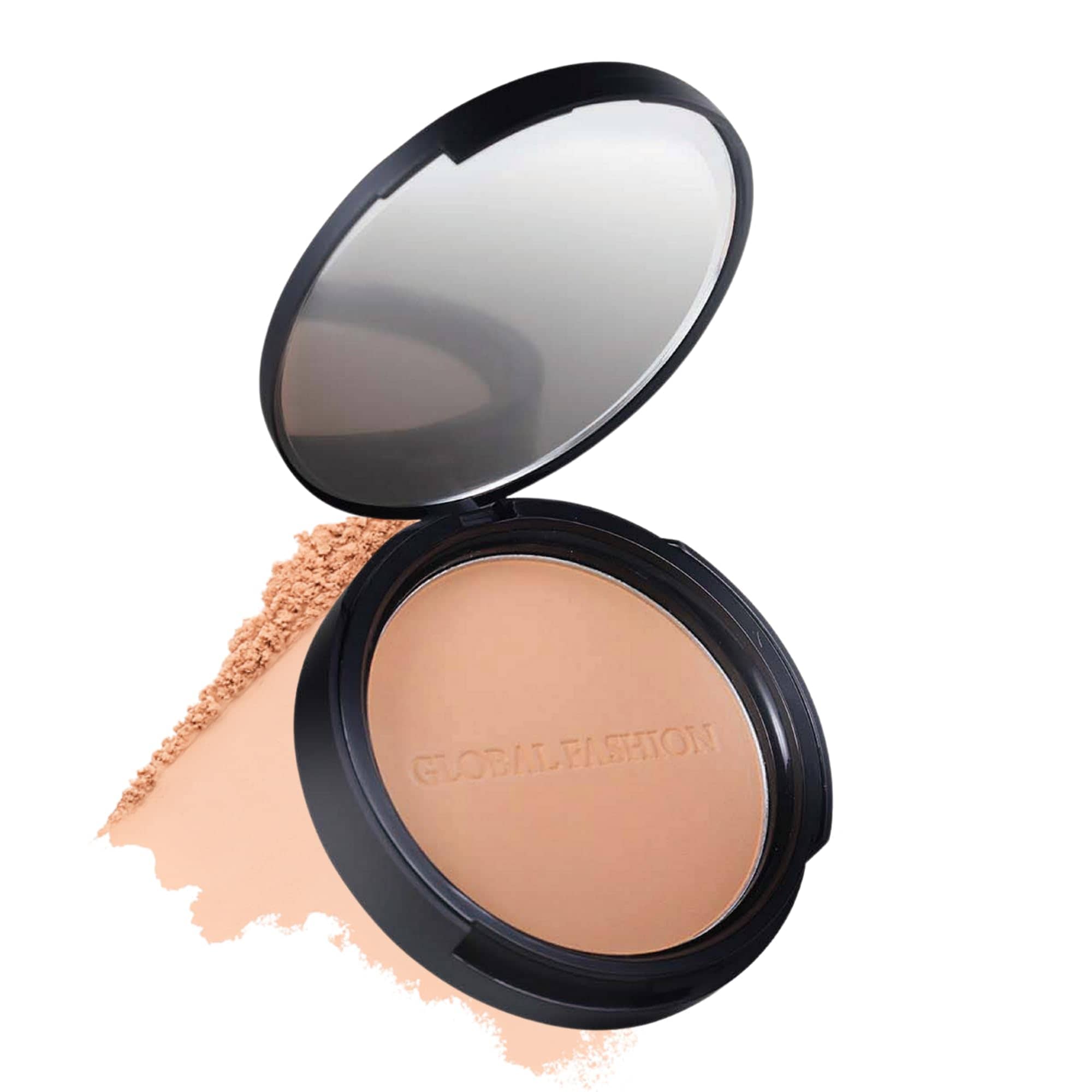 Global Fashion Waterproof Makeup Setting Powder - 8 Shades, 24-Hr Sweat-Proof, Oil-Control, Matte Finish, Compact with Mirror & Puff, Lightweight, Pore-Blurring Coverage (107 - Sun)