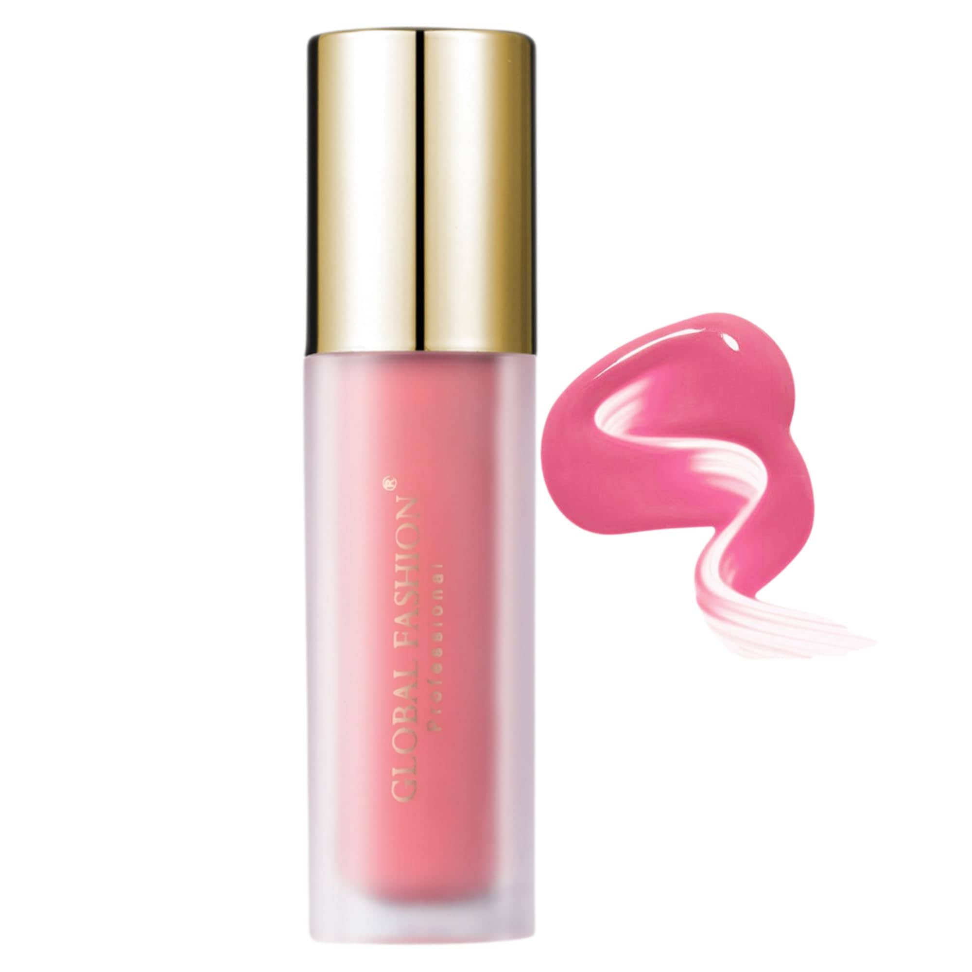 Global Fashion Silky Liquid Powder Blusher – 5 Shades, Long-Lasting Natural Glow Cheek Tint with Flat-Paddle Applicator, Air-Weight Texture, Cream to Powder Finish (103 - Blush)