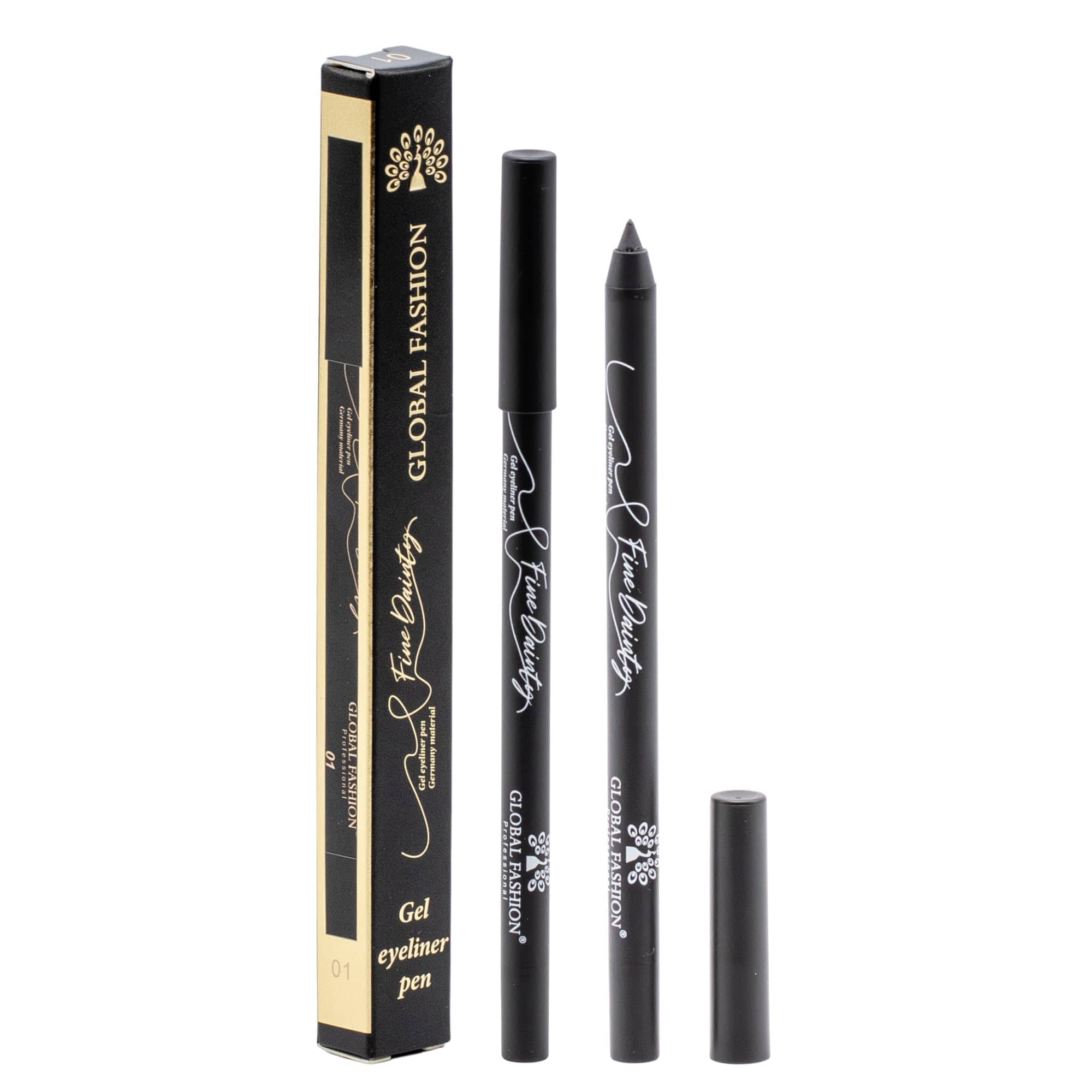 Waterproof Gel Eyeliner Pen, 0.2 mm Precision Twist-Up Tip, Smudge-Proof Kajal, Matte Finish, 12-Hour Wear, Vegan & Contact-Lens Safe, Sensitive Eyes (1 - Black)