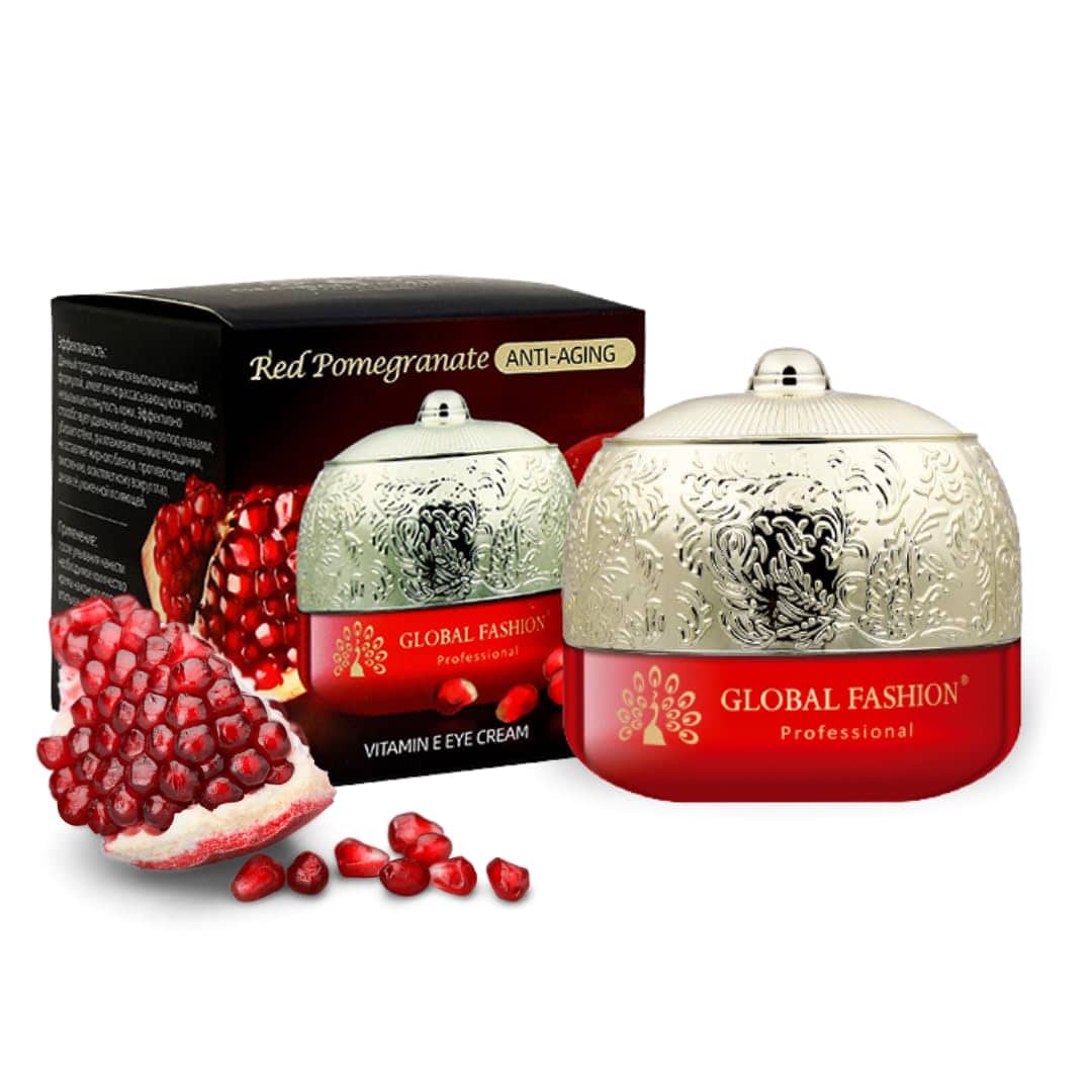 GLOBAL FASHION Professional Vitamin E Eye Cream for Anti Aging, Dark Circles, Wrinkles, Puffiness, Made with Red Pomogranate, Under Eye Repair Cream, Get Radiant Glow, All Skin Typ