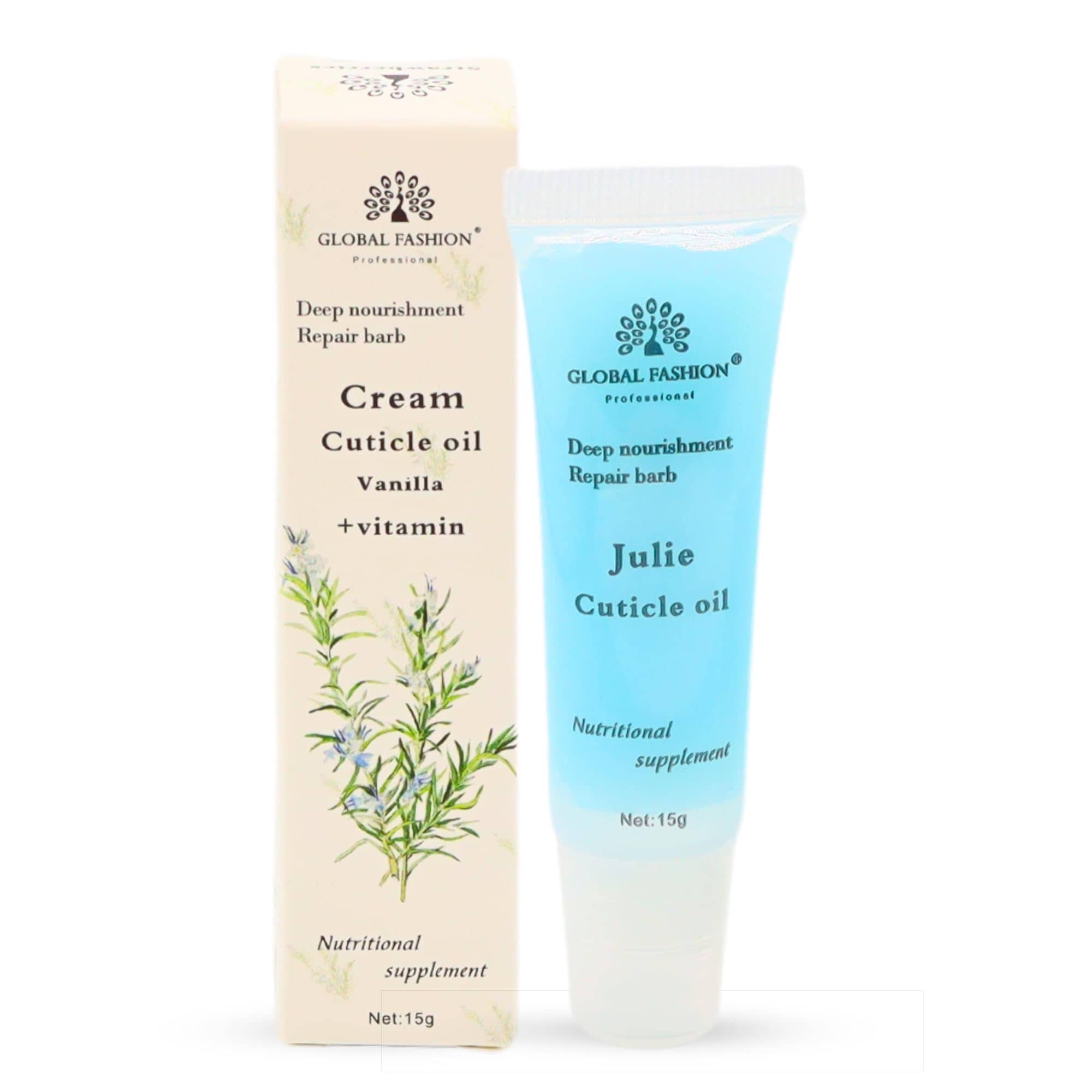 GLOBAL FASHION Professional Global Fashion Cream Cuticle Oil - Cherry Scent + Vitamins - Nourishing Nail & Cuticle Care (Vanilla + Vitamin)