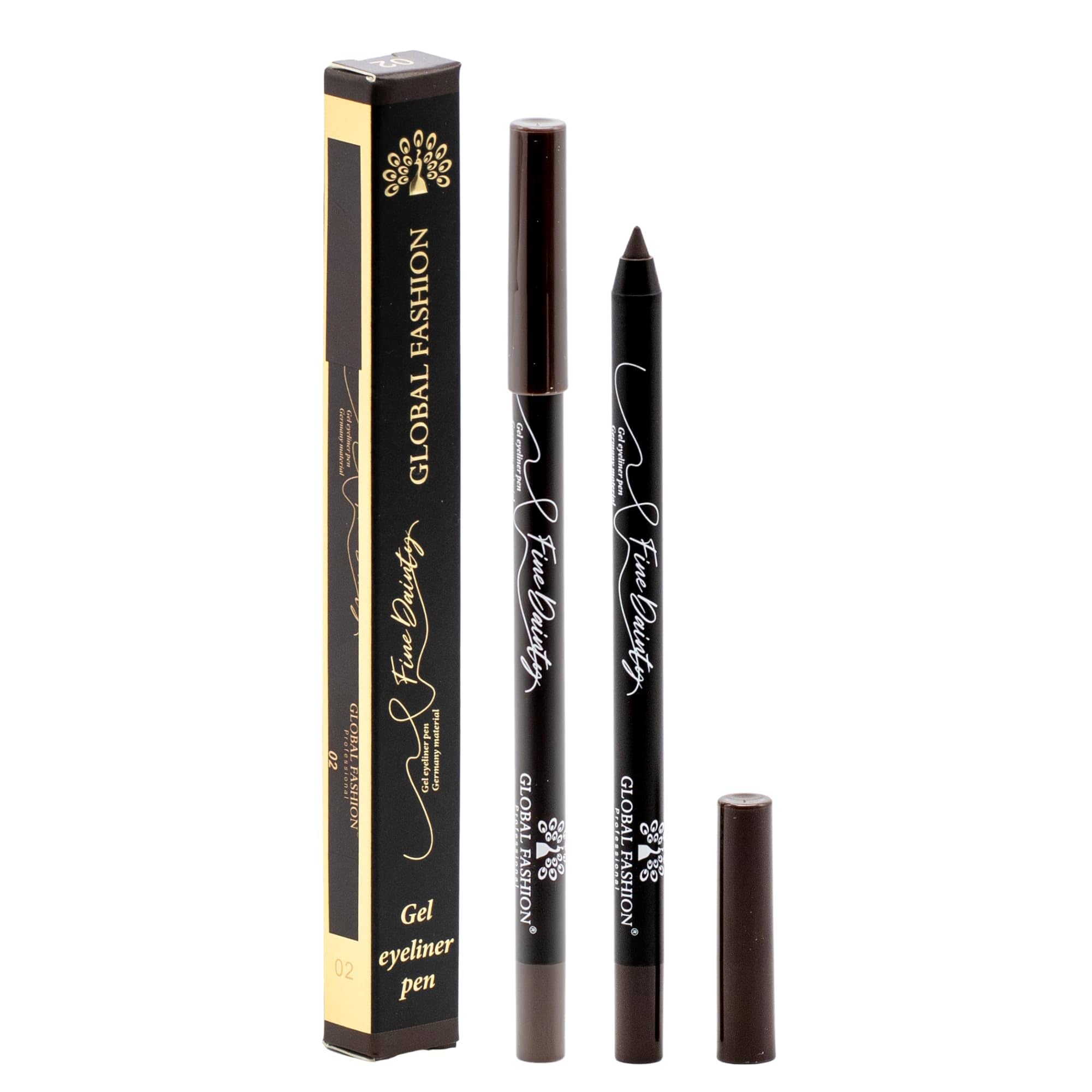 Waterproof Gel Eyeliner Pen, 0.2 mm Precision Twist-Up Tip, Smudge-Proof Kajal, Matte Finish, 12-Hour Wear, Vegan & Contact-Lens Safe, Sensitive Eyes (2 - Plum brown)