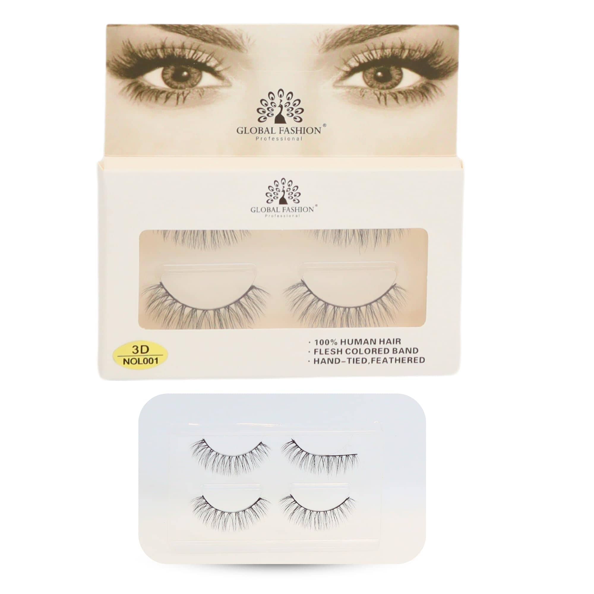 False Eyelashes Pack - Wispy Natural Look, Mink Fluffy Strips, Cat Eye and Fox Eye Lashes, Reusable, Easy Application, Perfect for Daily Wear & Special Occasions | (Eyelash 3D NOL0)