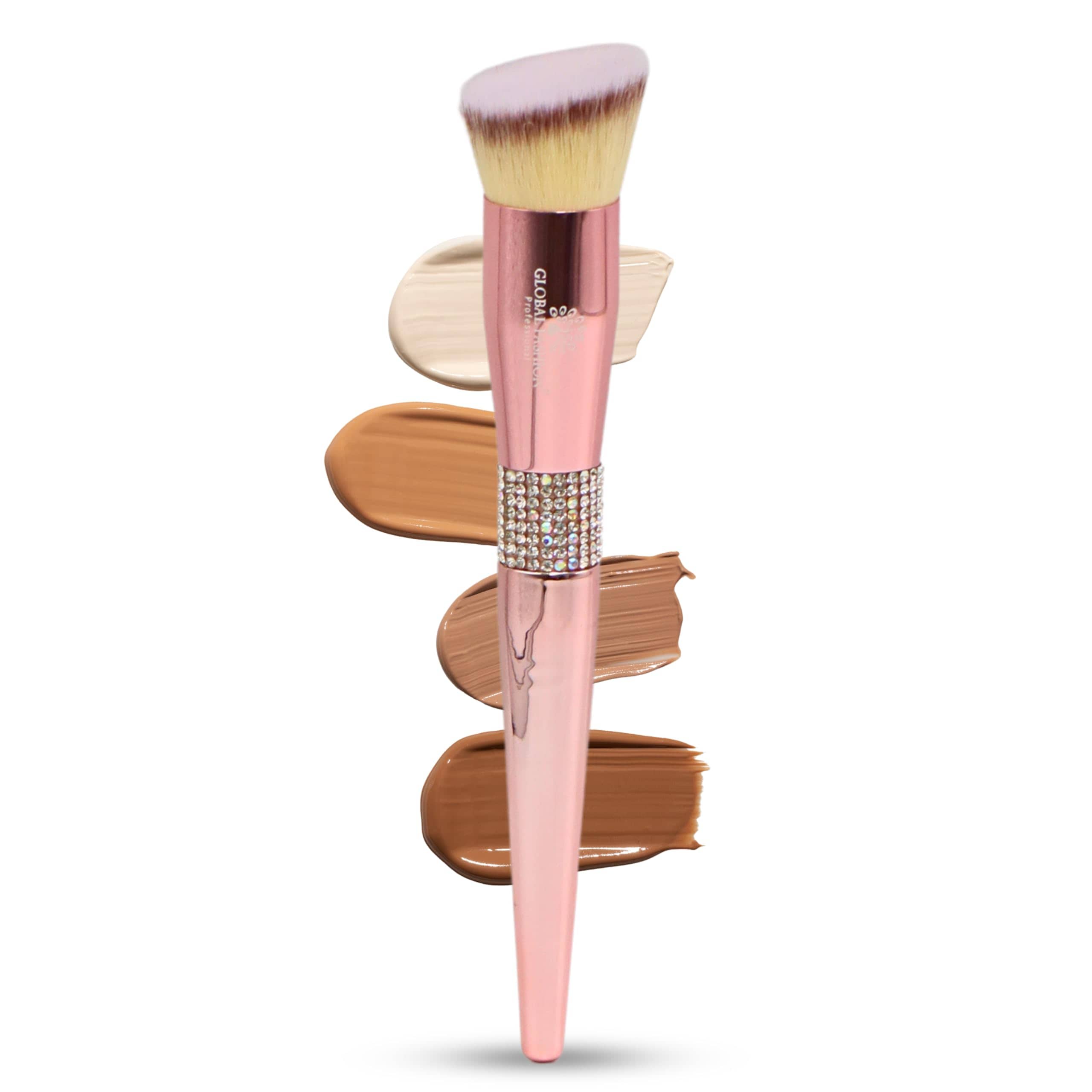 Rose Gold Makeup Brush Set - Foundation & Concealer Blending Brushes - Ultra-Soft Synthetic Vegan Bristles for Flawless Makeup Application - Professional Quality for Liquid, Cream,