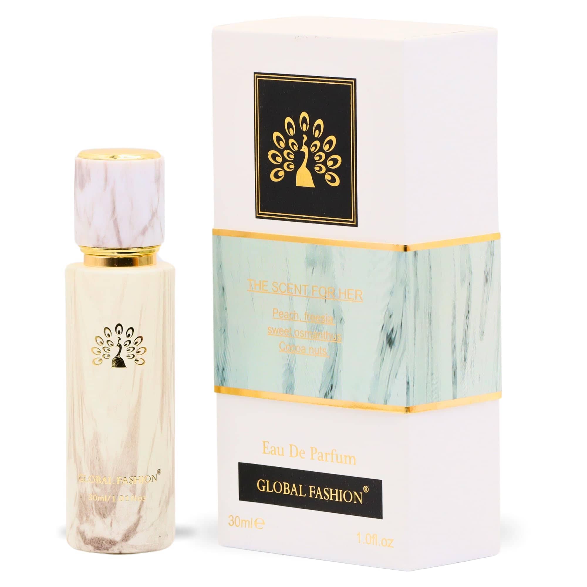 Global Fashion The Scent for Her Eau de Parfum - Elegant & Long-Lasting Fragrance for Women, with Peach, Freesia, Osmanthus, and Cocoa Notes, 30ml | Feminine Aroma for Daily Sophis